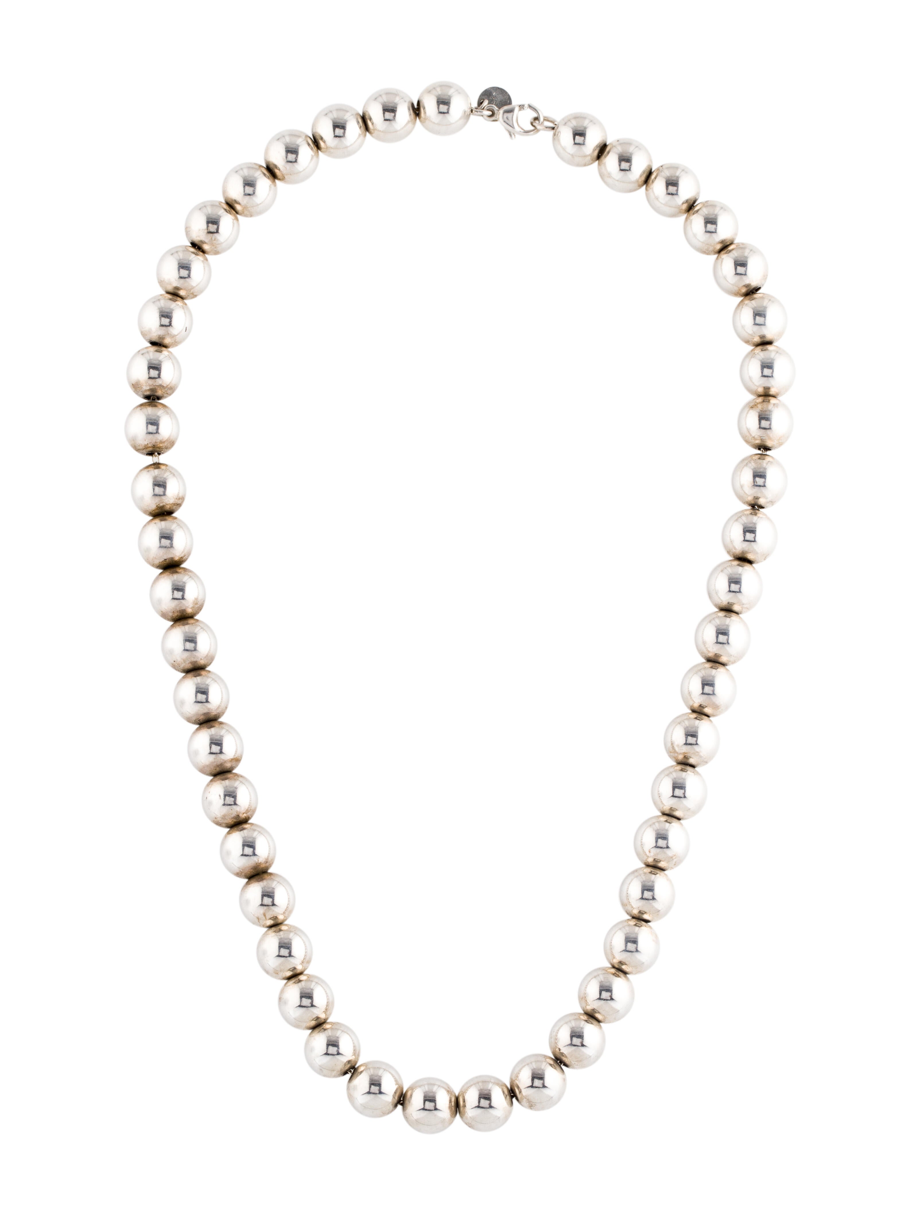 Tiffany & Co. Ball Bead Necklace Sterling Silver Bead Strand