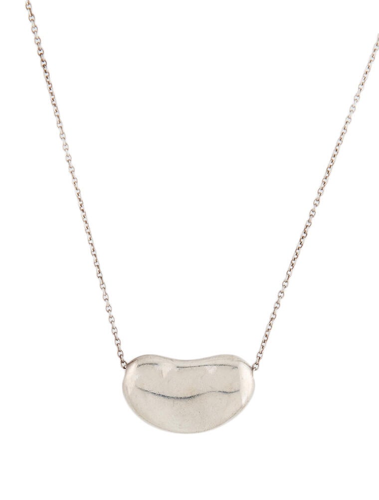 Tiffany & Co. Bean Design Pendant Sterling Silver Pendant Necklace