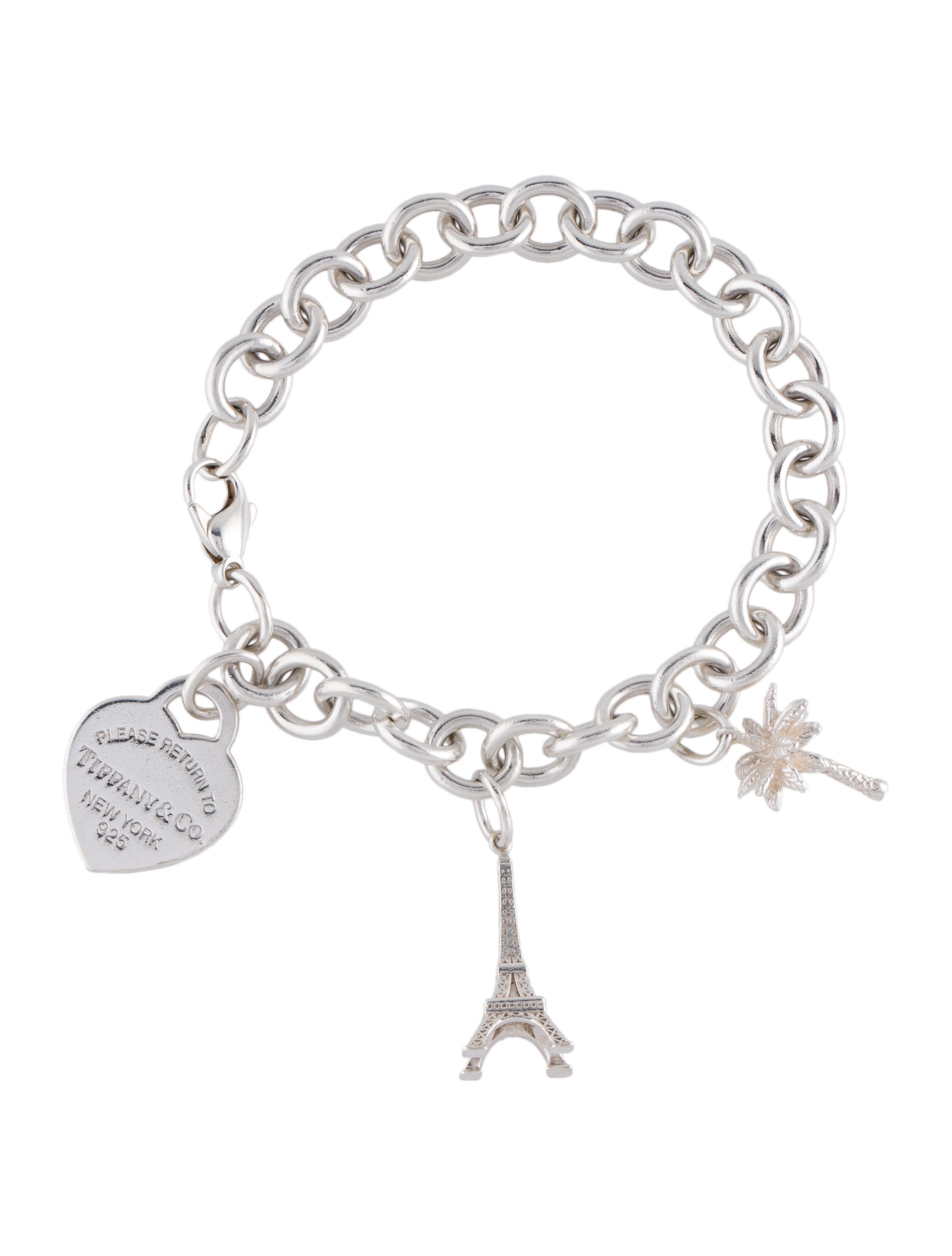 Tiffany & Co. Return to Tiffany® Heart Charm Bracelet w/ Eiffel
