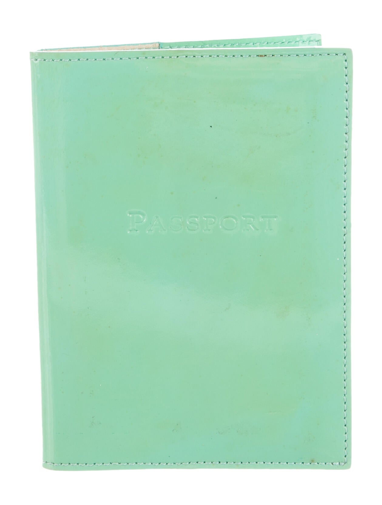 Tiffany & Co. Patent Leather Passport Holder Green Travel