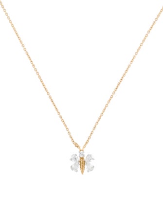 Tiffany & Co. Platinum & 18K Diamond Butterfly Pendant Necklace