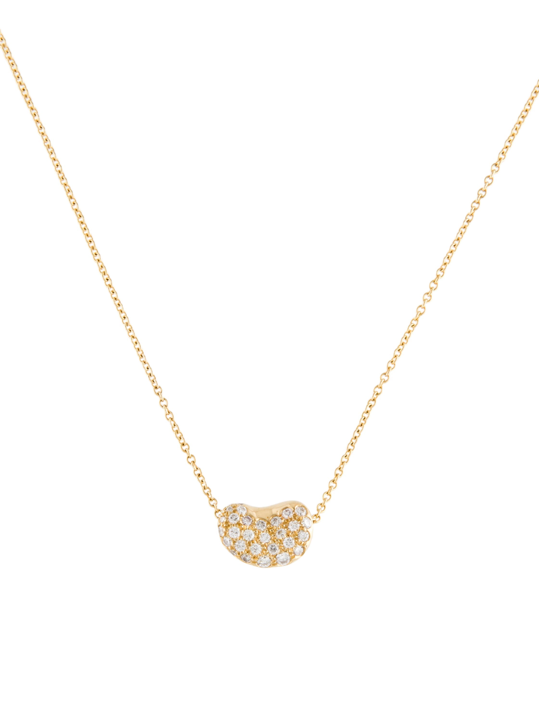 Tiffany & Co. 18K Bean® Design Pendant Necklace 18K Yellow Gold