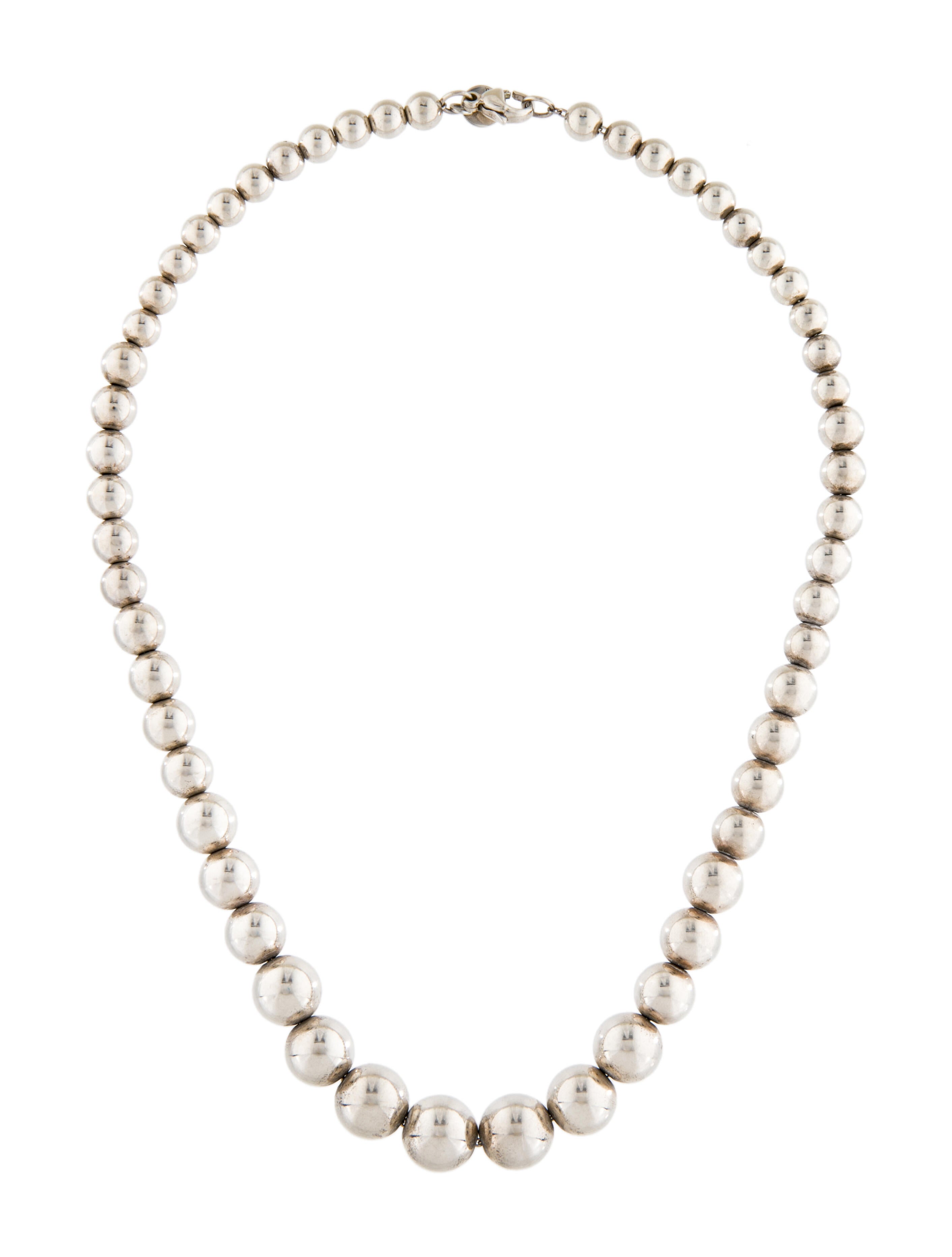 Tiffany & Co. Graduated Ball Necklace Sterling Silver Collar