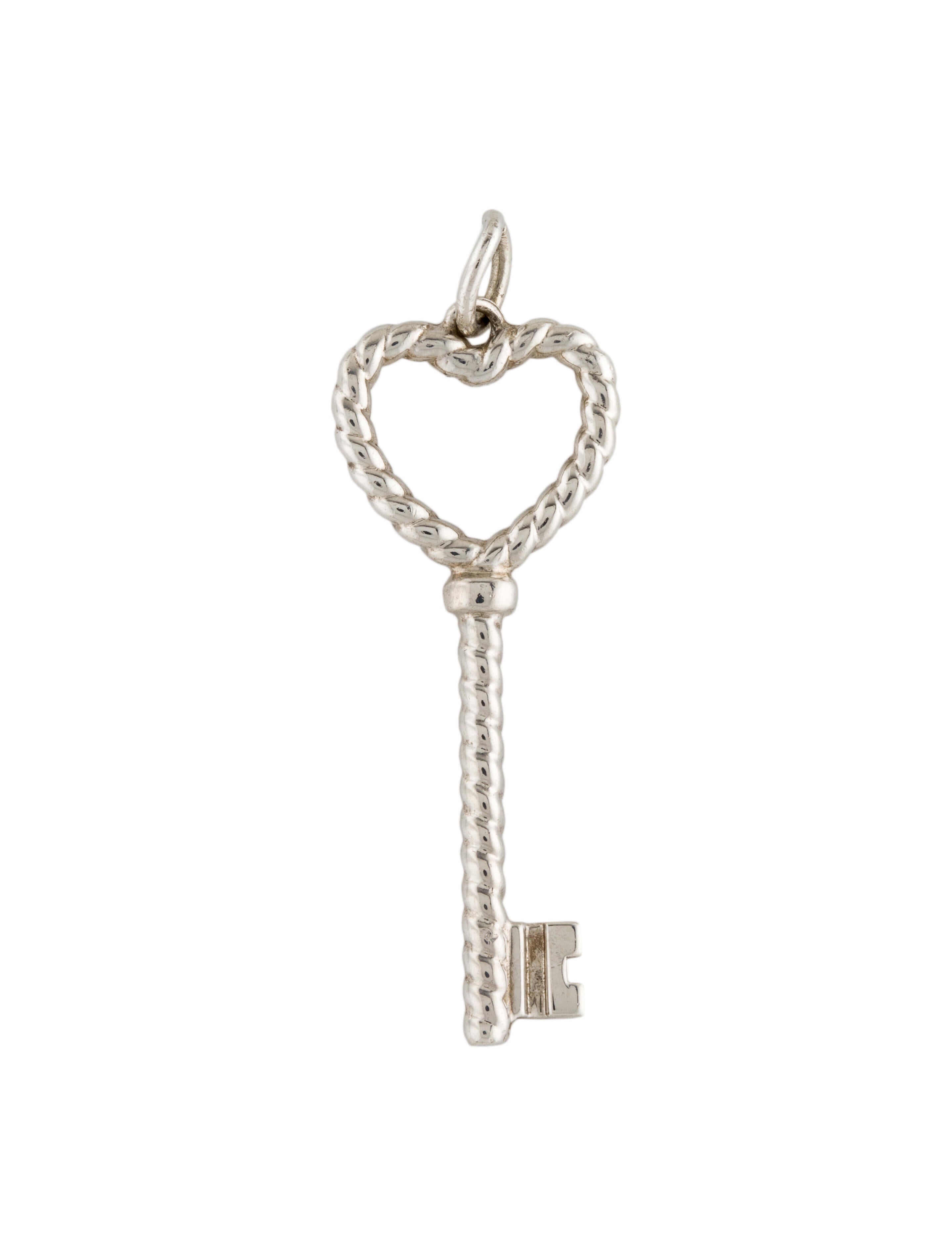 Tiffany & Co. Twist Heart Key Pendant Sterling Silver Pendant
