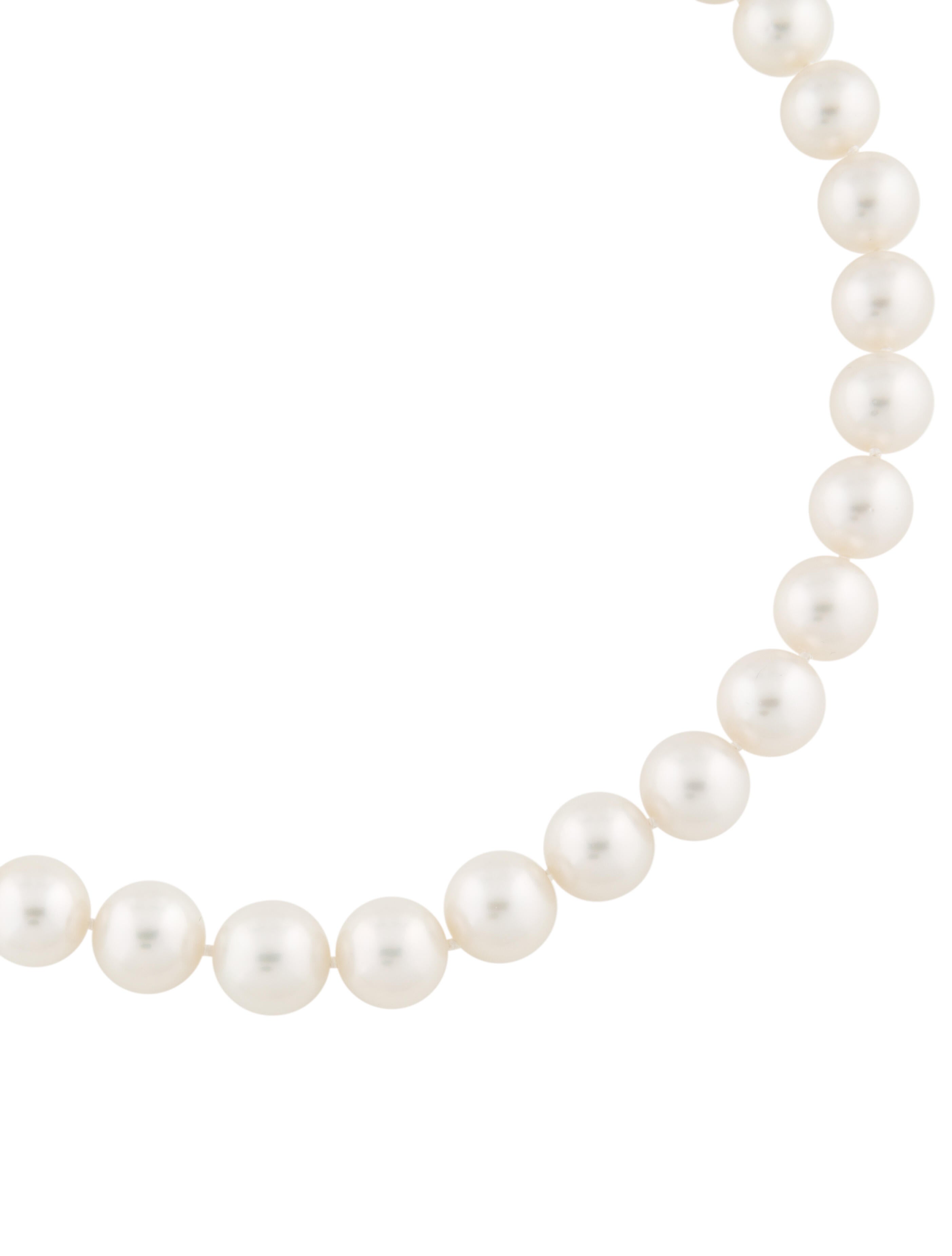 Tiffany & Co. Platinum Pearl & Diamond Bead Strand Necklace 950
