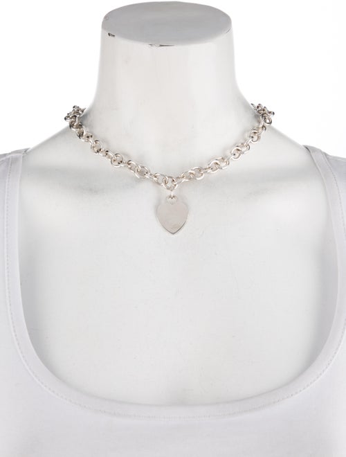 Tiffany & Co. Heart Tag Chain Link Necklace Sterling Silver Pendant