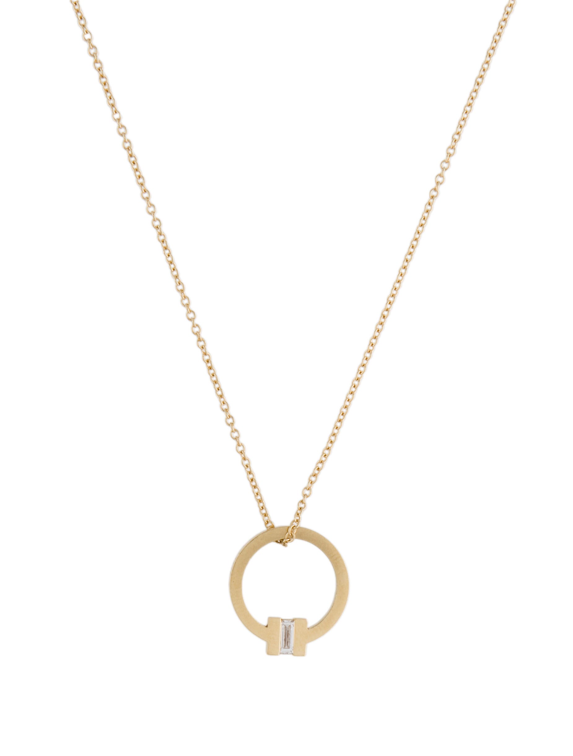 Tiffany & Co. 18K Diamond T Pendant Necklace