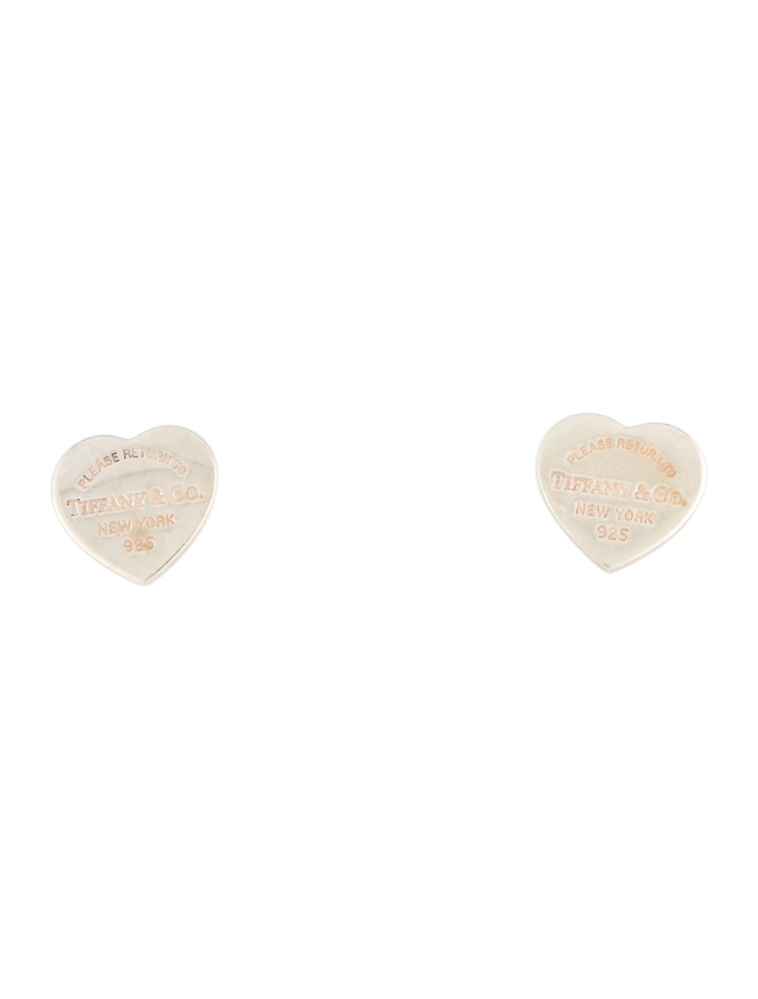 Tiffany & Co. Heart Tag Stud Earrings Sterling Silver Stud, Earrings