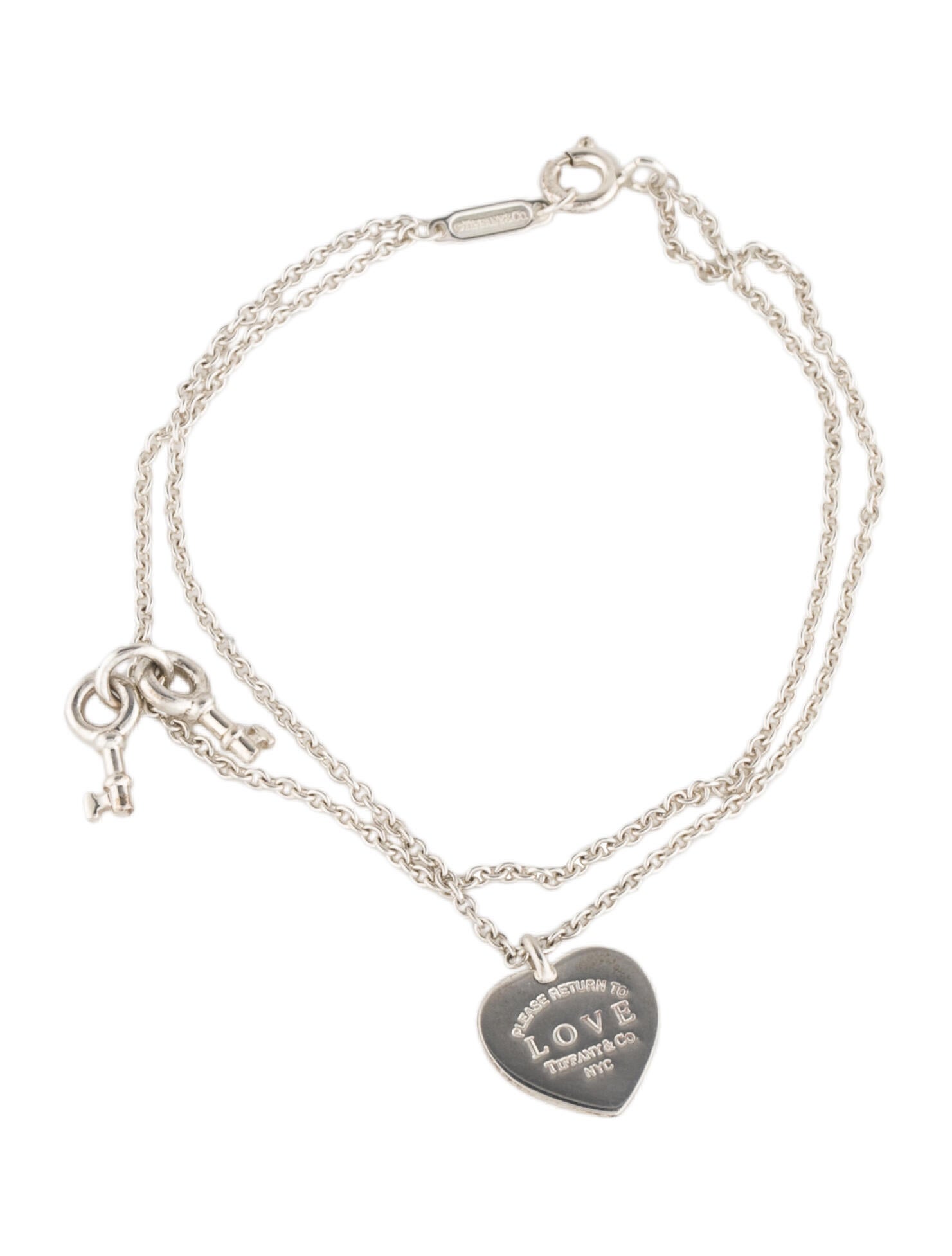 Tiffany & Co. Return to Tiffany® Love Heart Tag Key Bracelet Sterling