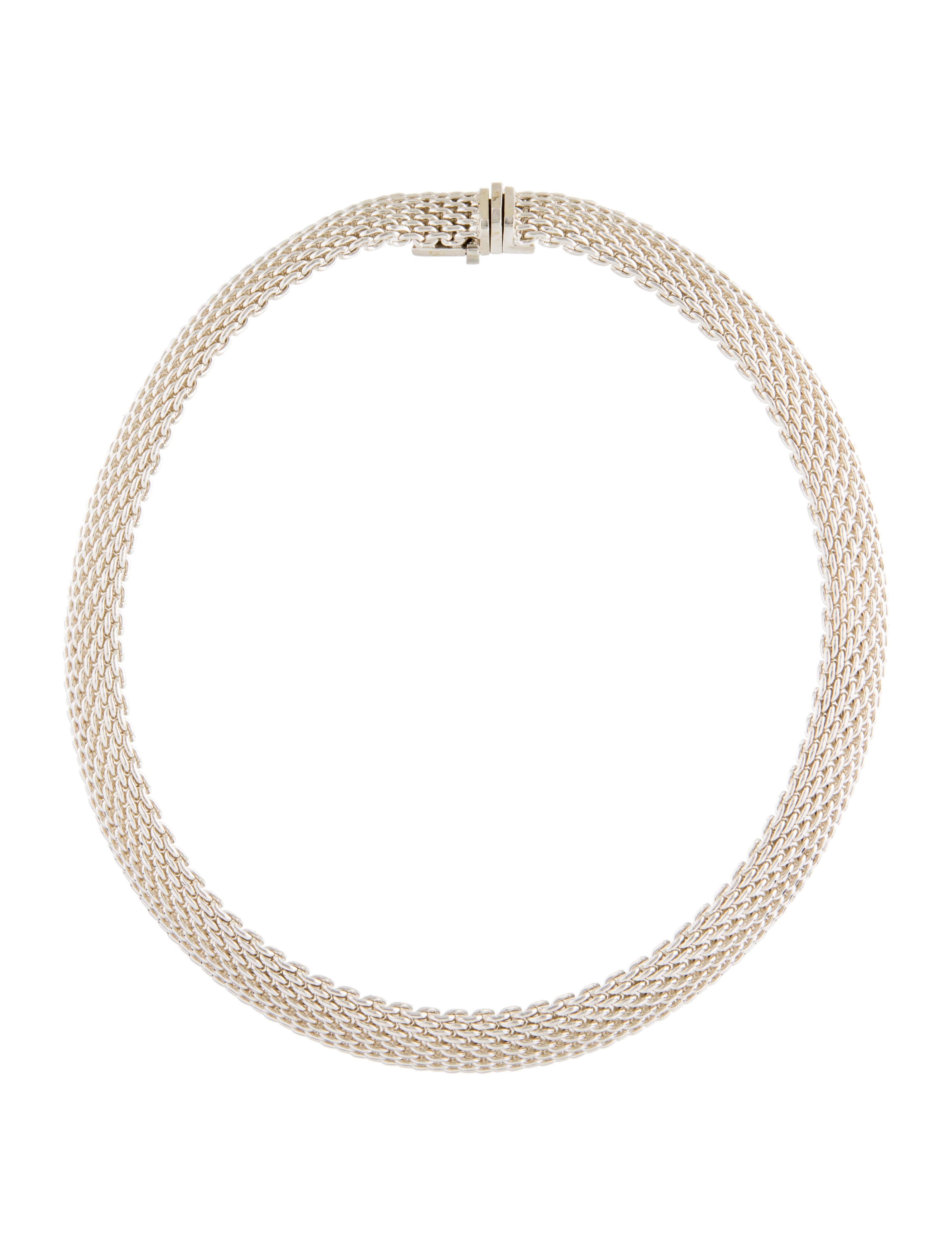 Tiffany & Co. Somerset Mesh Collar Necklace Sterling Silver Collar, Necklaces TIF239746