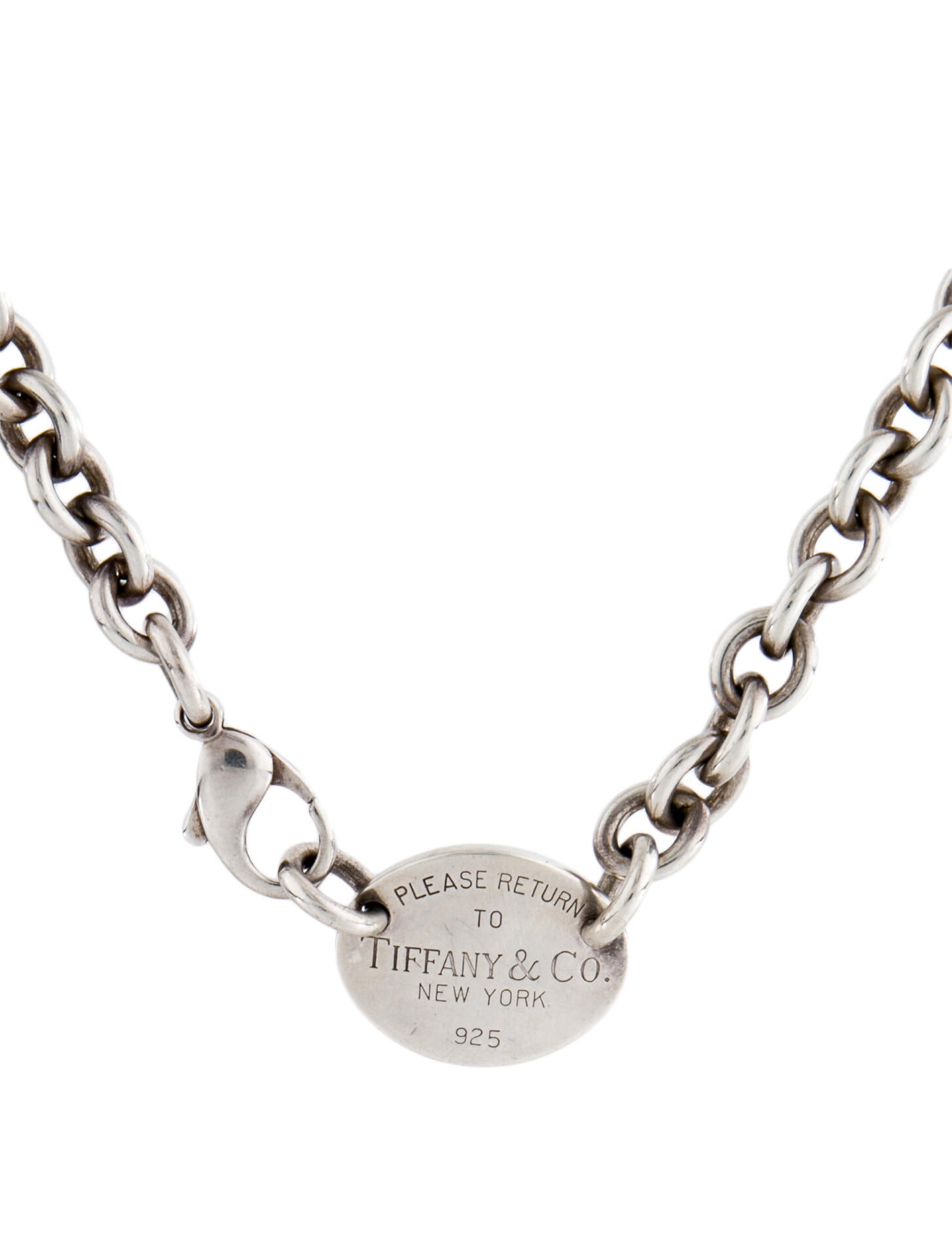 Tiffany & Co. 18K Oval Tag Choker 18K Yellow Gold Choker, Necklaces