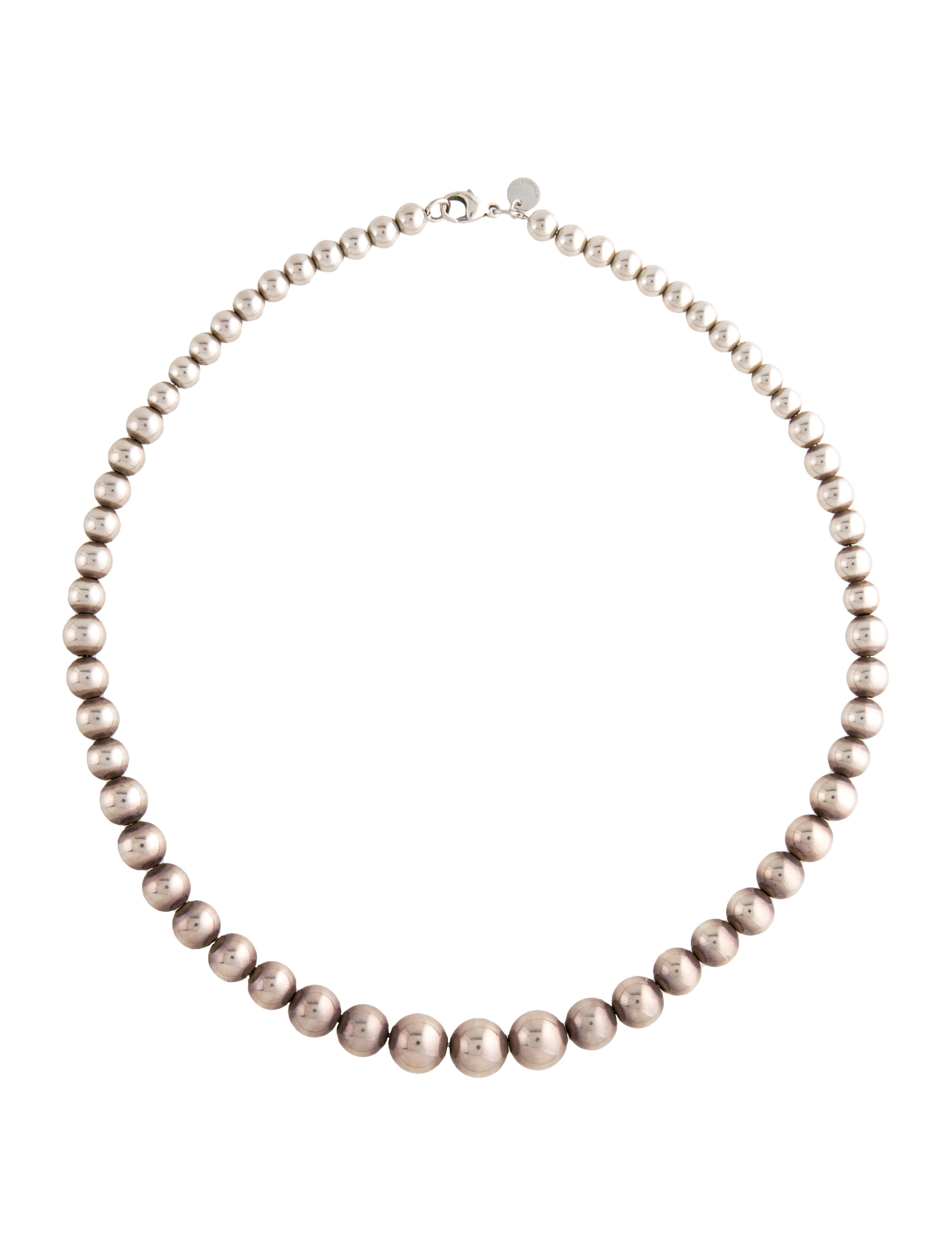 Tiffany & Co. Graduated Ball Necklace Sterling Silver Collar