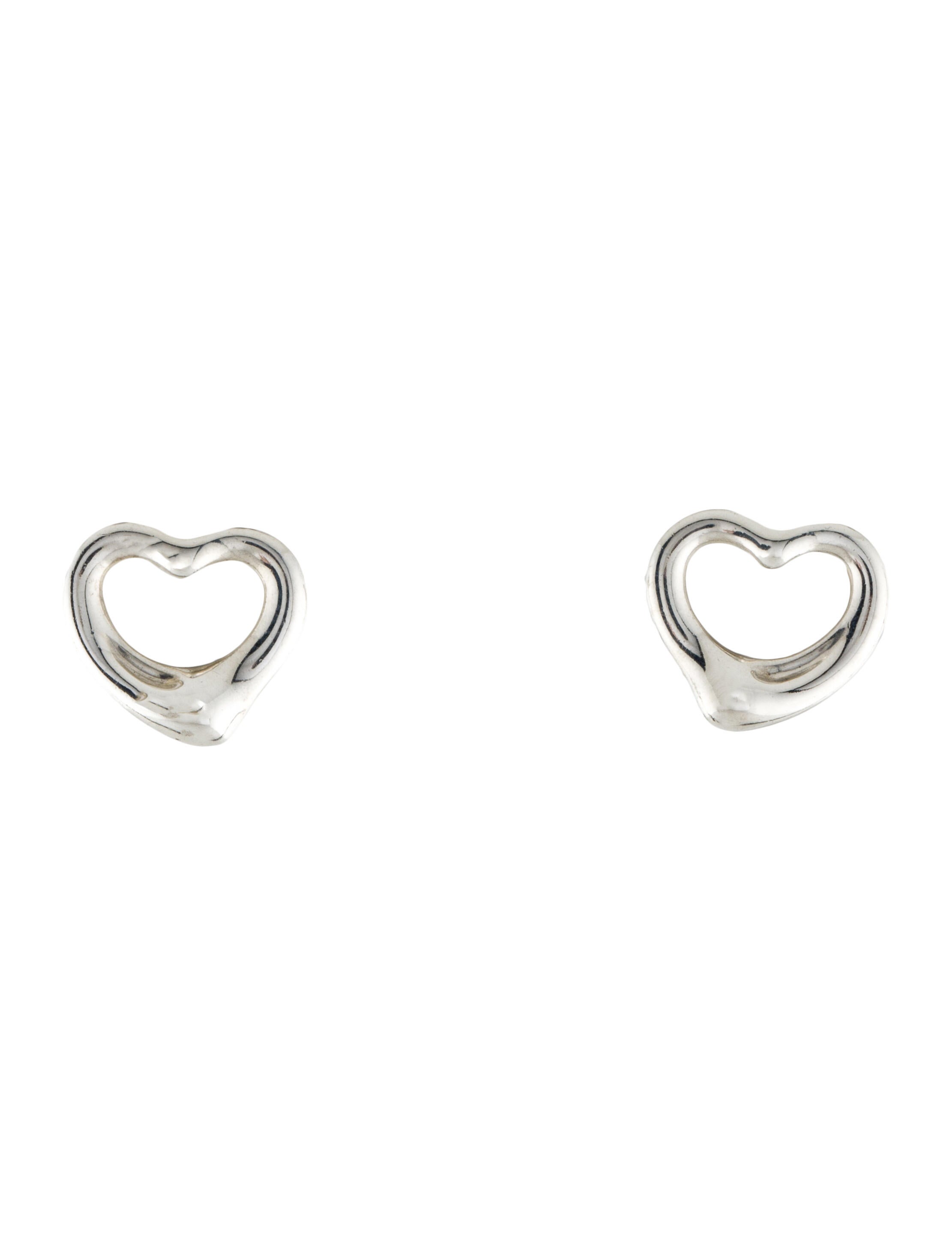 Tiffany & Co. Open Heart Stud Earrings Sterling Silver Stud, Earrings TIF241362 The RealReal