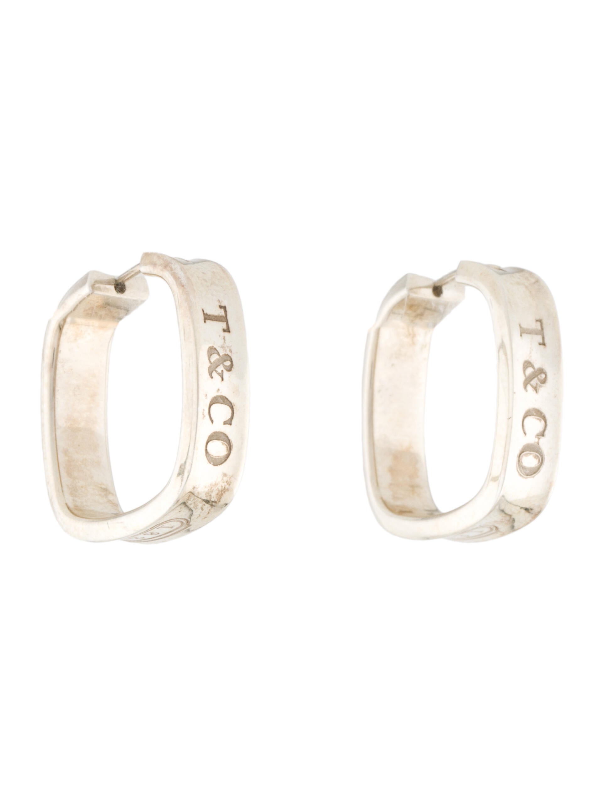 Tiffany & Co. 18K Diamond Atlas Hoop Earrings RhodiumPlated 18K