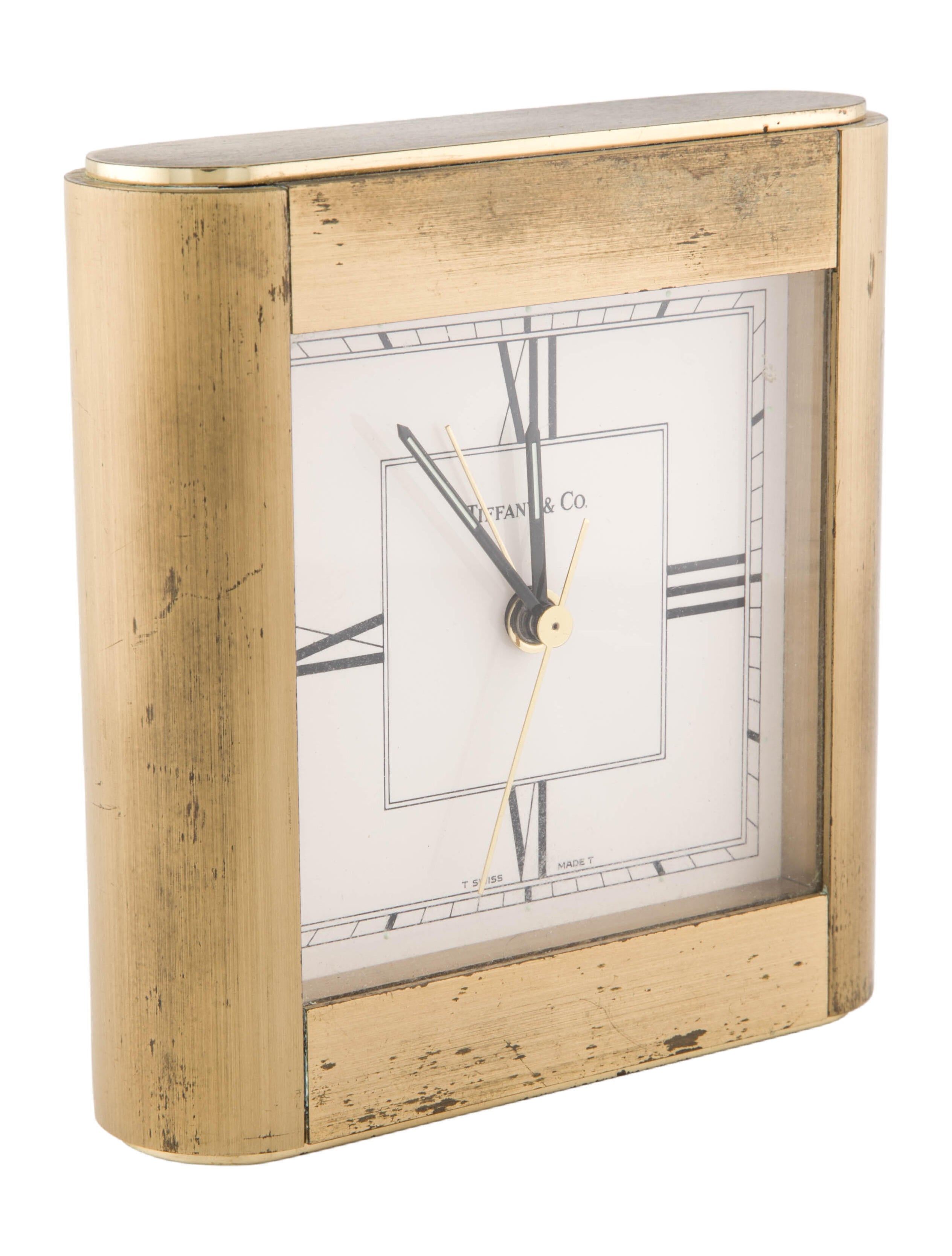 Tiffany & Co. Brass Desk Clock