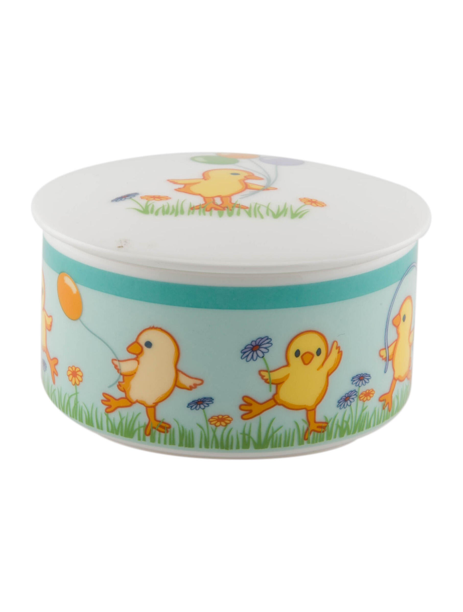 Tiffany & Co. Tiffany Chicks Porcelain Box Blue Decorative Accents