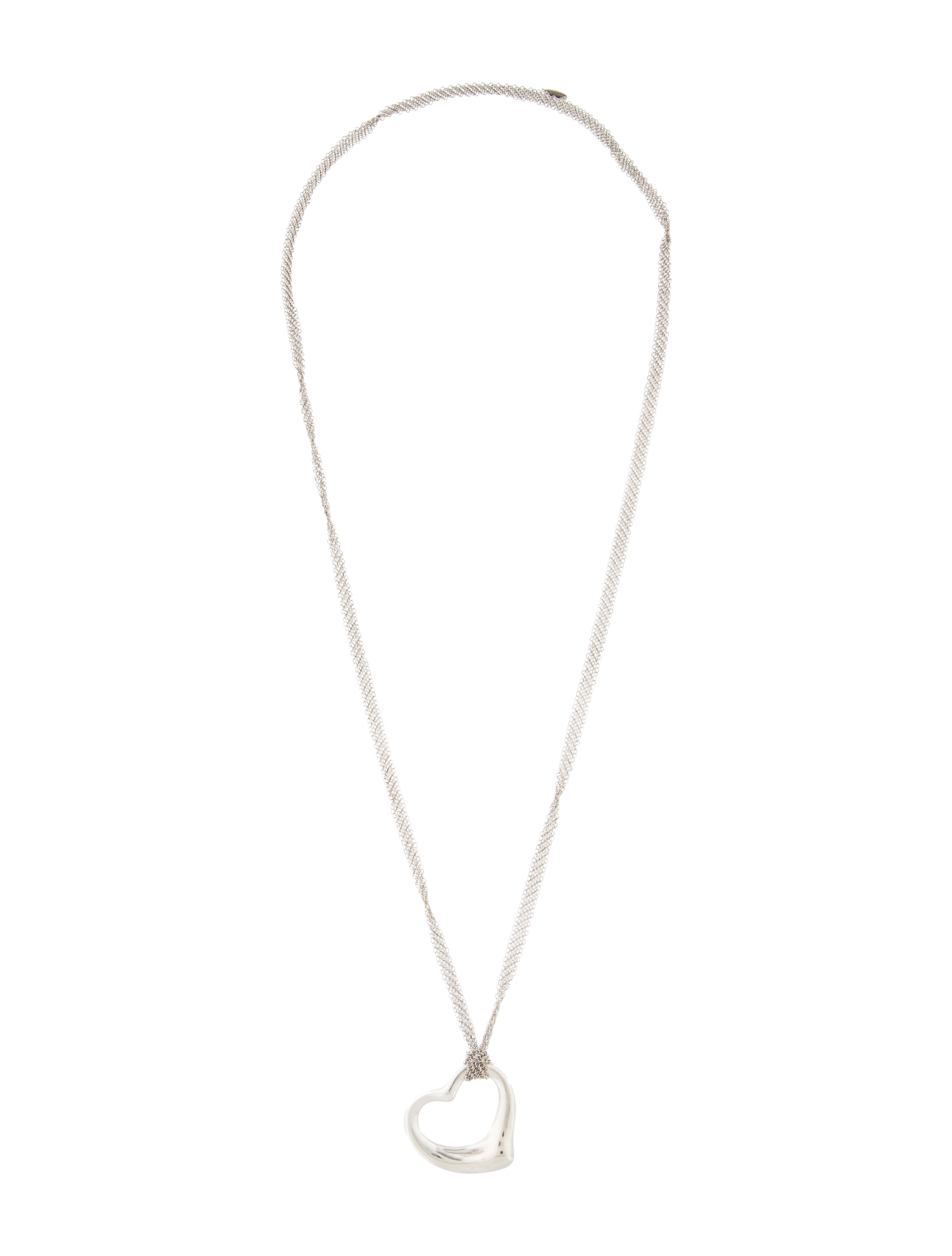 Tiffany & Co. Large Open Heart Pendant Necklace