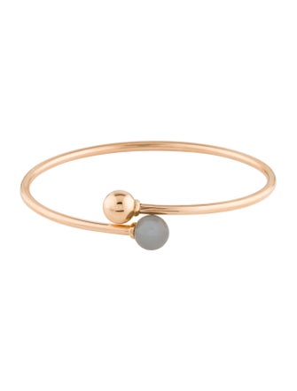 Tiffany & Co. 18K Moonstone HardWear Ball Bypass Bracelet