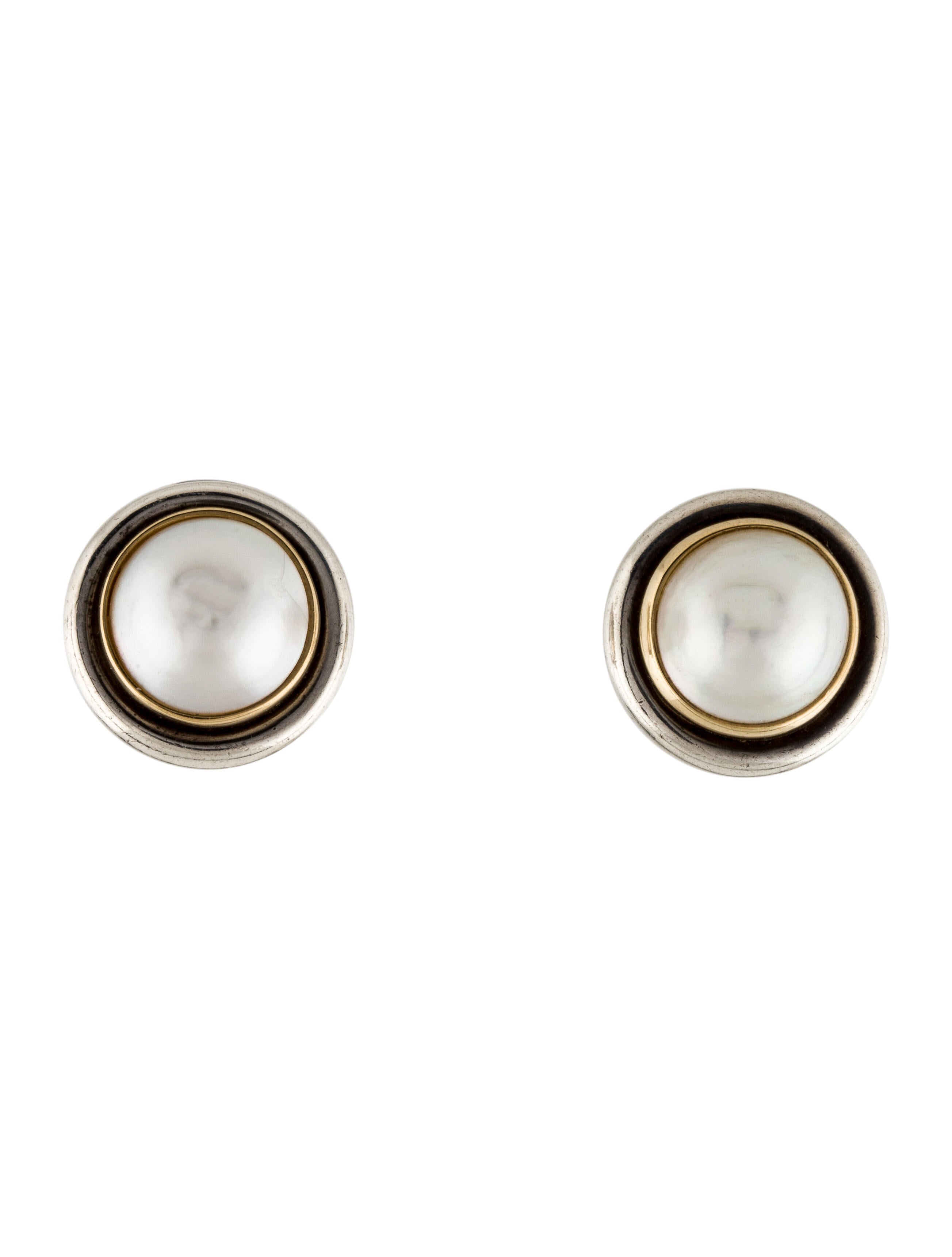 Tiffany & Co. Platinum Pearl & Diamond ClipOn Earrings 950 Platinum