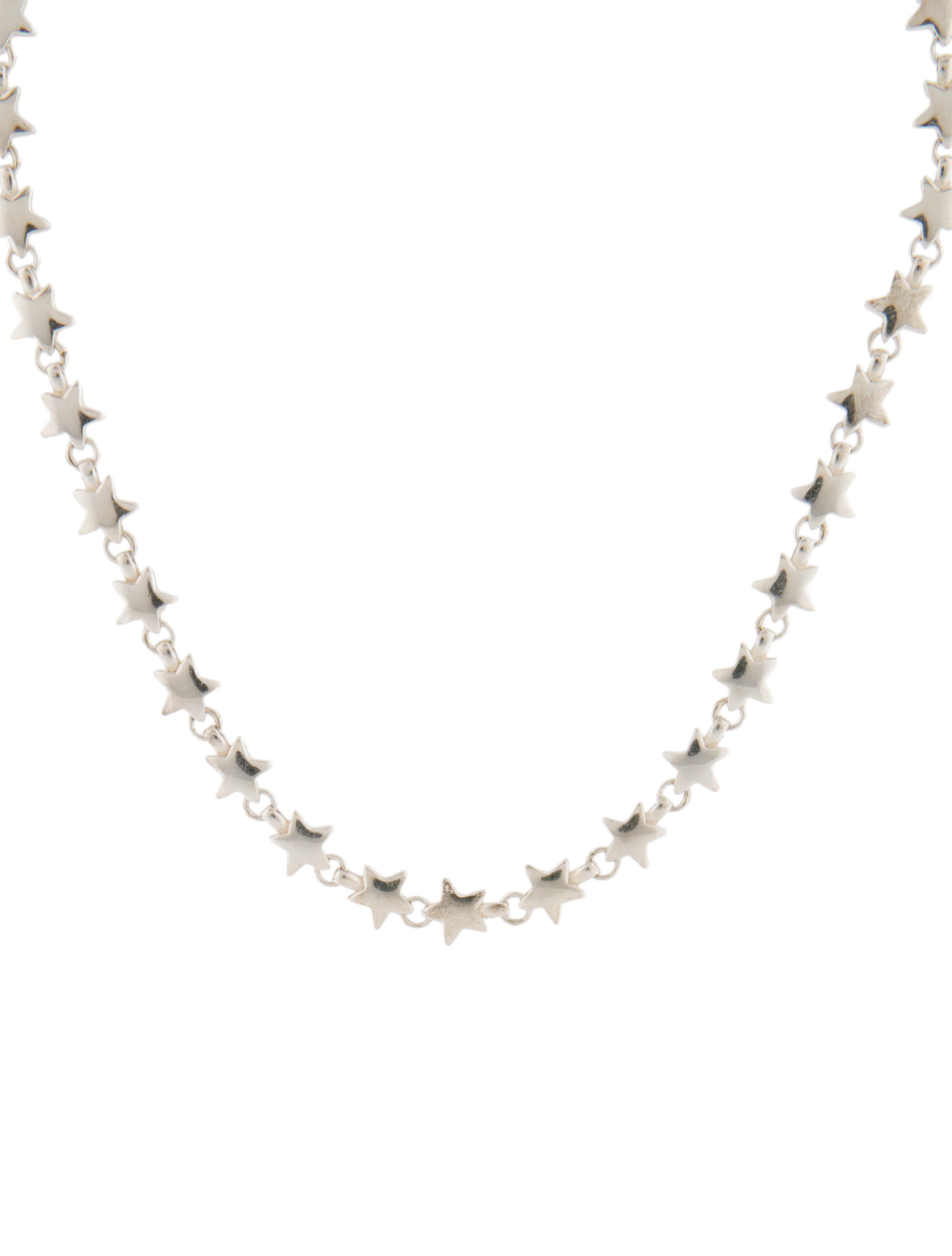 Tiffany & Co. Vintage Star Link Chain Necklace Sterling Silver Chain