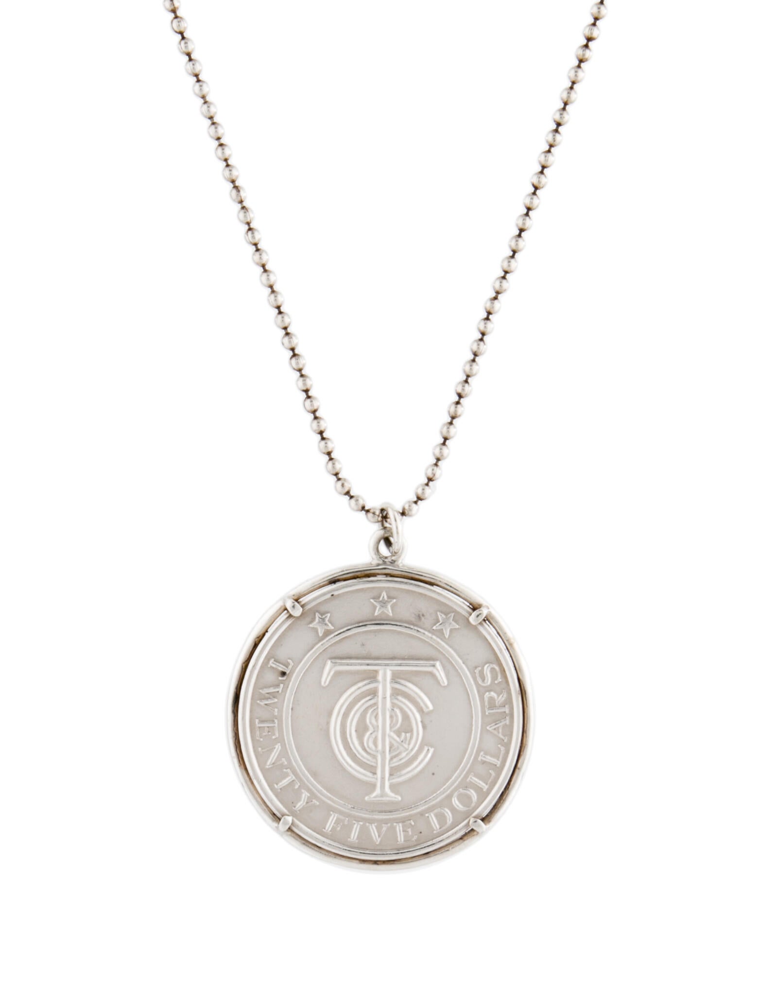 Tiffany & Co. Twenty Five Dollars Medal Pendant Necklace