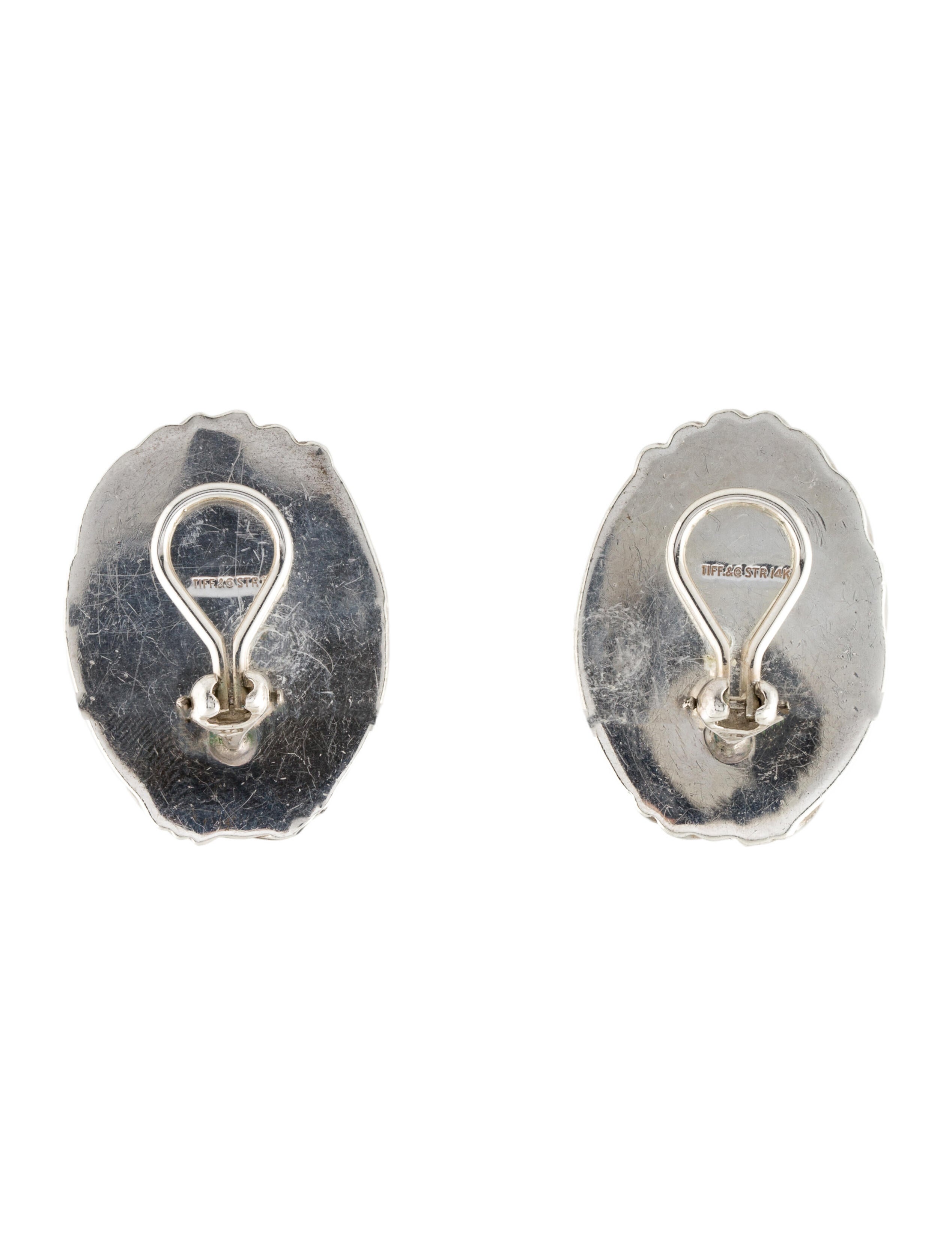 Tiffany & Co. Platinum Pearl & Diamond ClipOn Earrings 950 Platinum