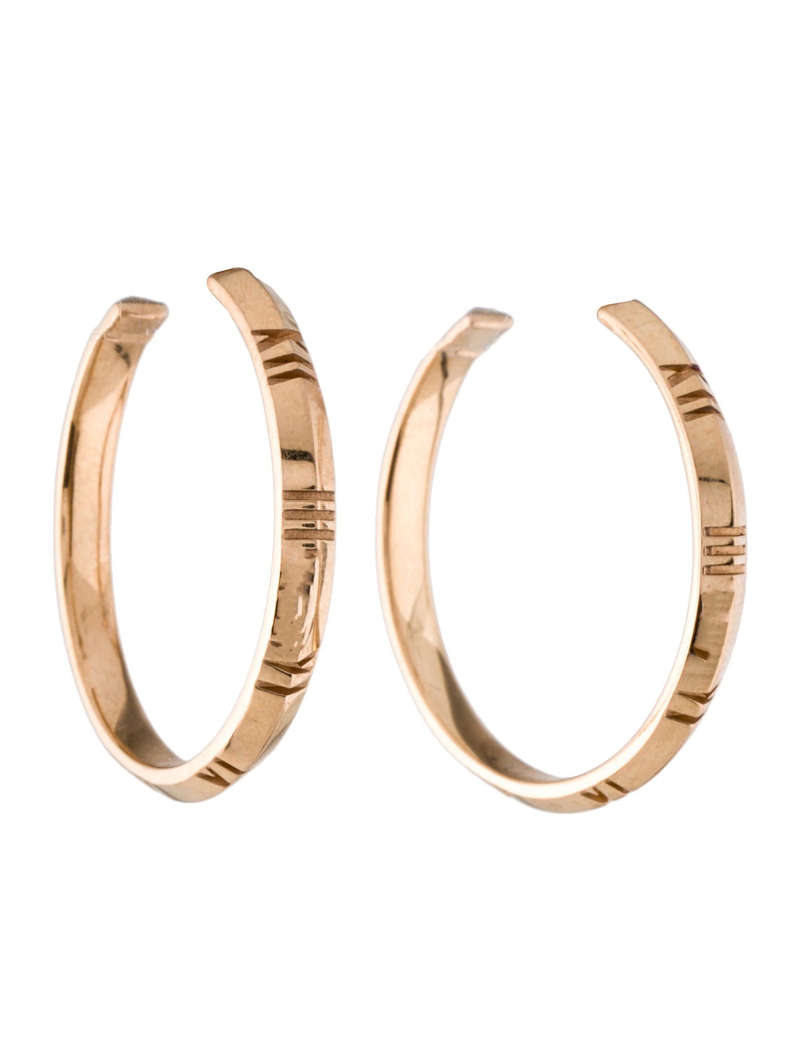 Tiffany & Co. 18K Atlas X Hoop Earrings 18K Yellow Gold Hoop