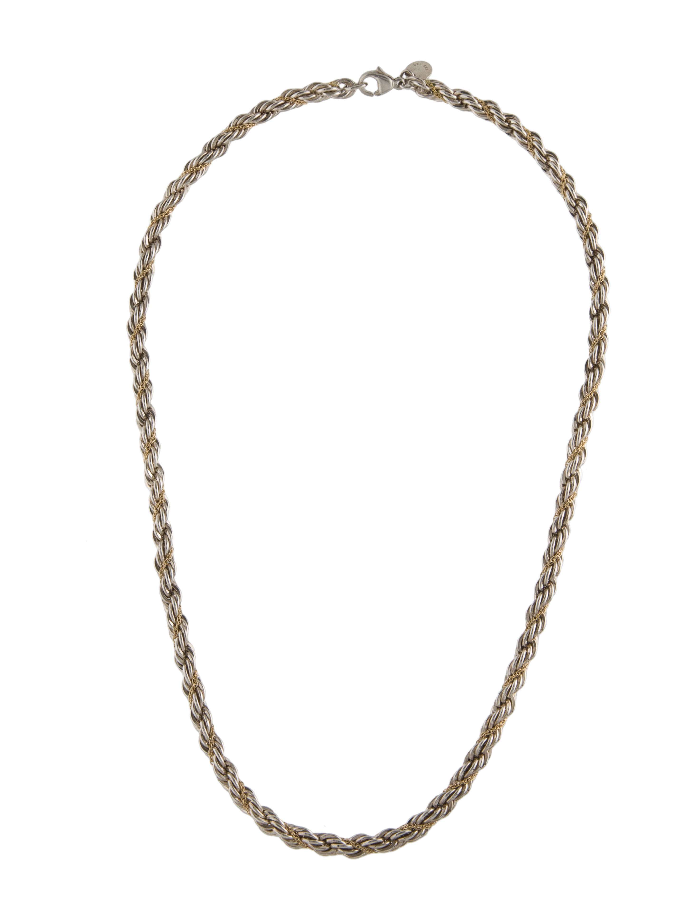 Tiffany & Co. TwoTone Twist Rope Chain Necklace 18K Yellow Gold