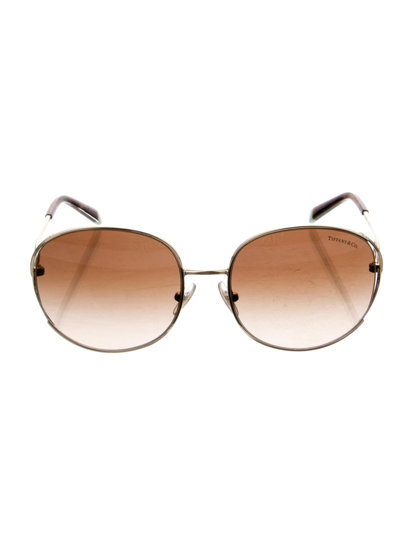 Tiffany & Co. Round Gradient Sunglasses Gold Sunglasses, Accessories TIF254370 The RealReal