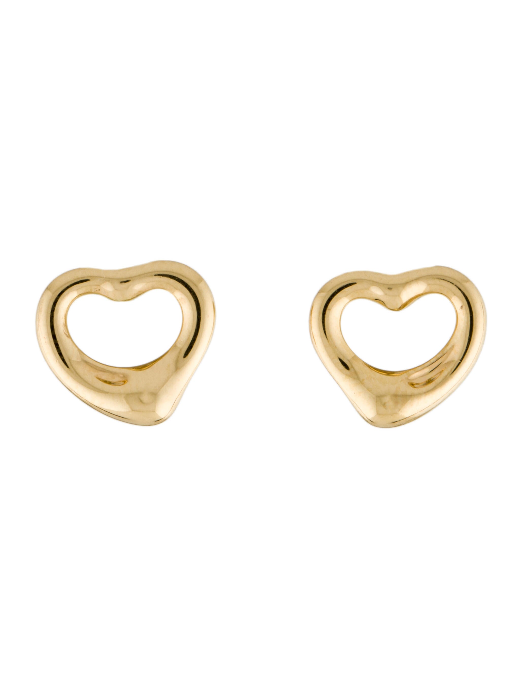 Tiffany & Co. 18K Open Heart Stud Earrings 18K Yellow Gold Stud, Earrings TIF254794 The