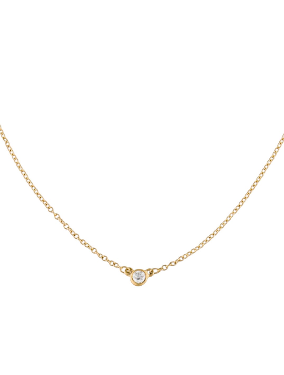 Tiffany & Co. 18K Diamonds by the Yard® Single Diamond Pendant Necklace