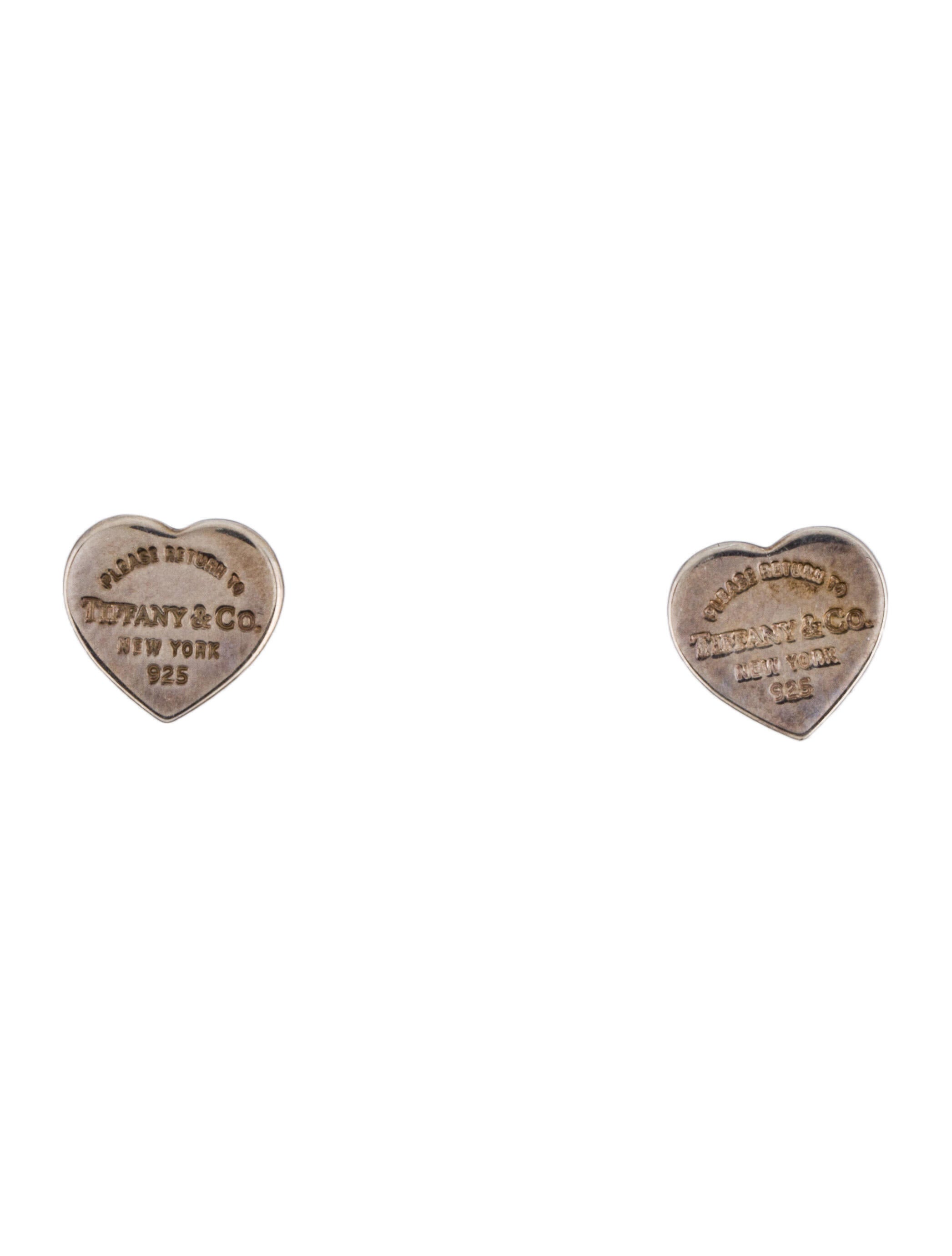 Tiffany & Co. Heart Tag Stud Earrings 14K Yellow Gold Stud, Earrings