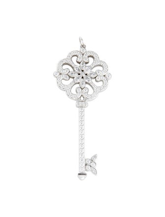 Tiffany & Co. Platinum Diamond Enchant Primrose Keys Pendant
