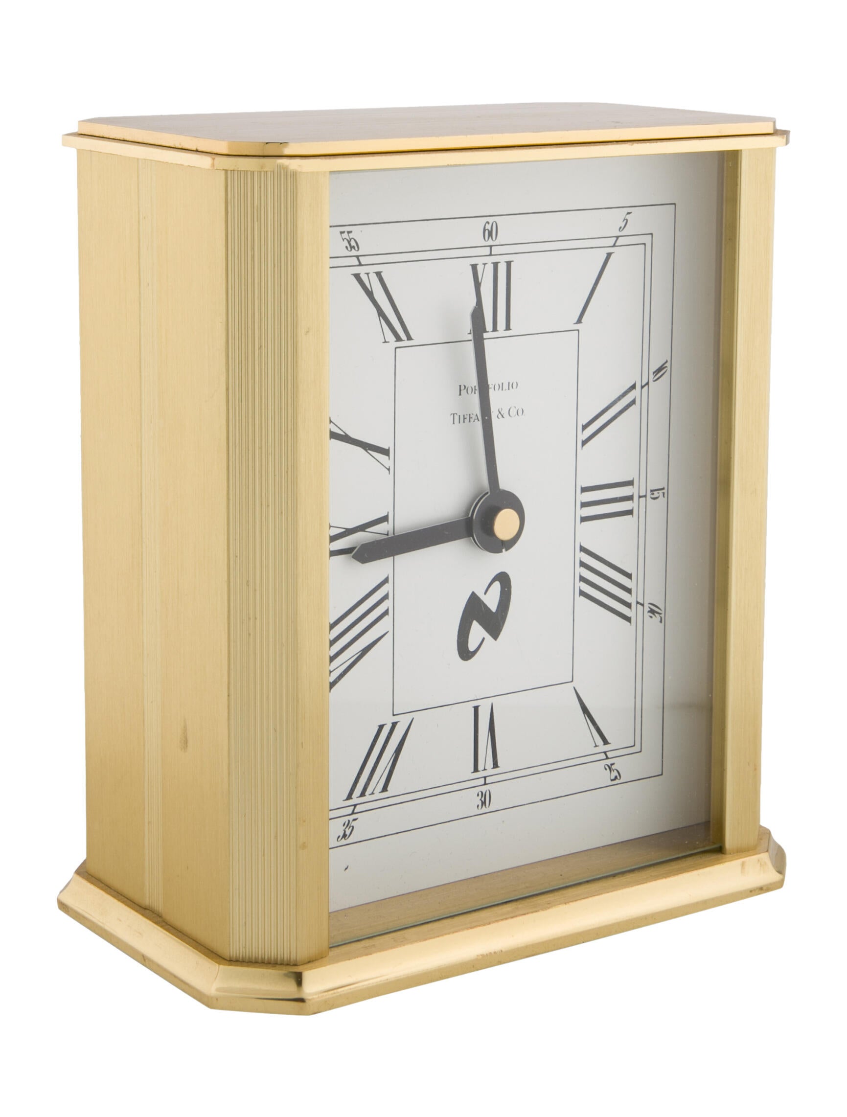 Tiffany & Co. Portfolio Desk Clock - Gold Decorative Accents, Decor ...