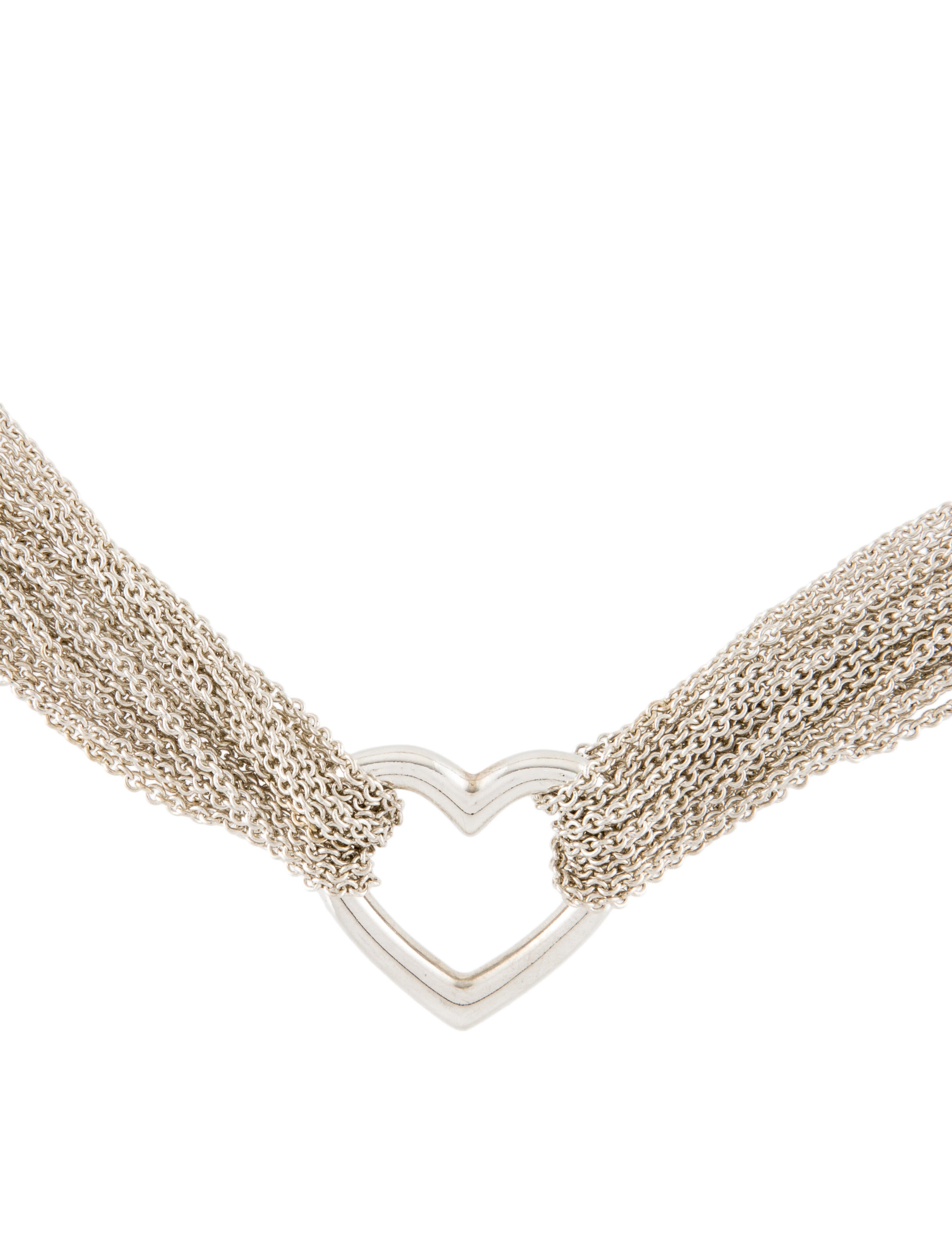 Tiffany & Co. Multistrand Mesh Heart Necklace