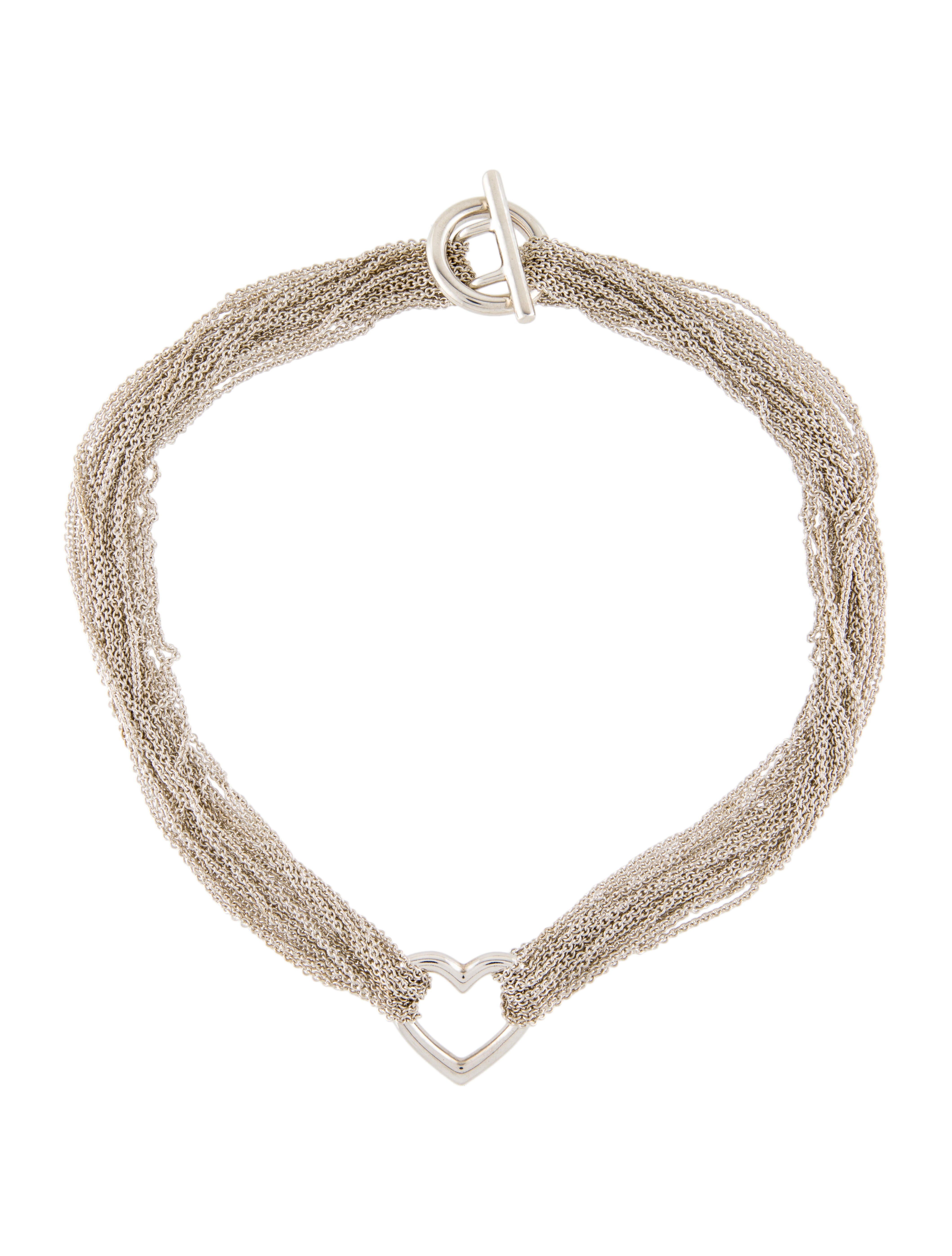 Tiffany & Co. Multistrand Mesh Heart Necklace