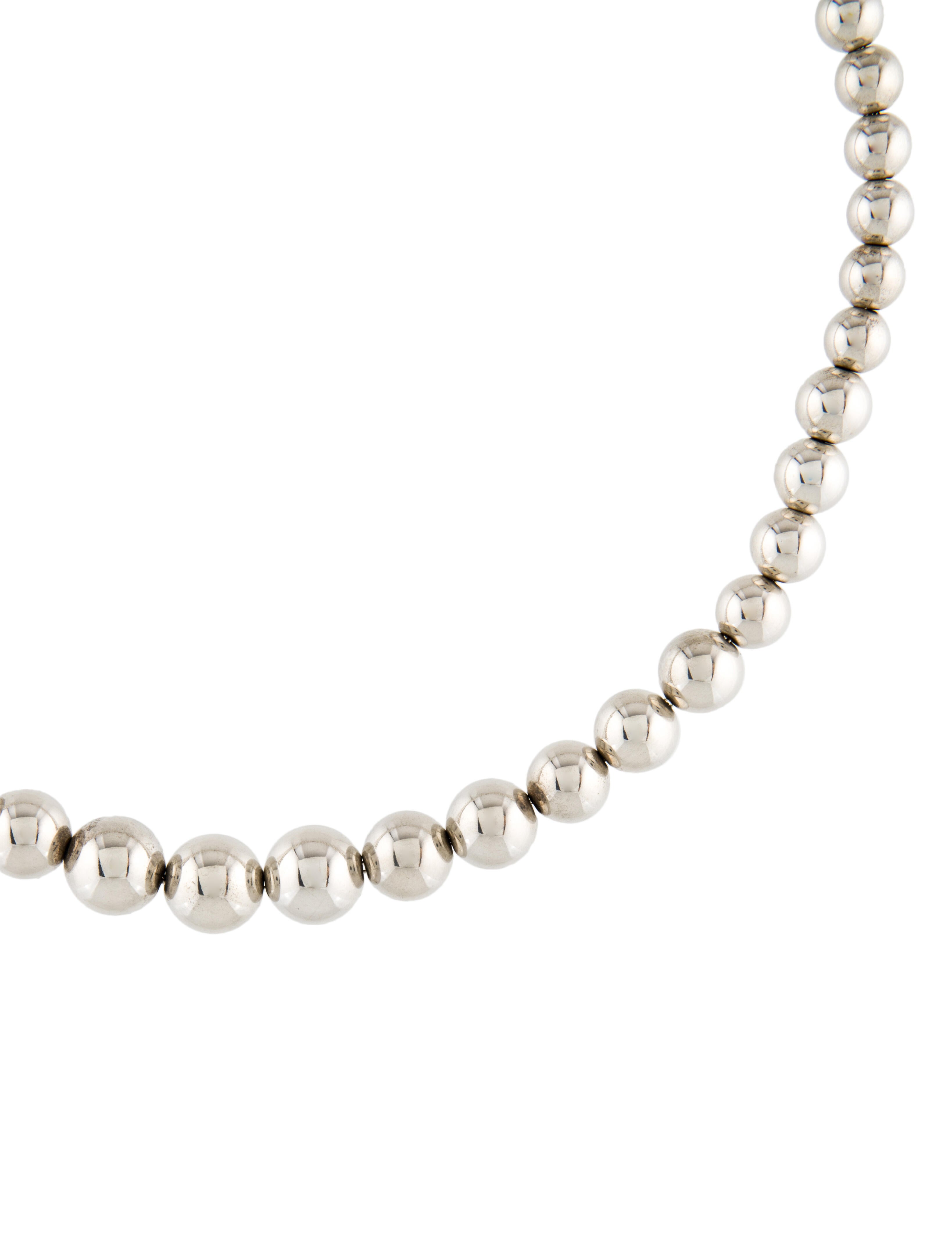 Tiffany & Co. Graduated Ball Necklace x Sterling Silver Bead Strand