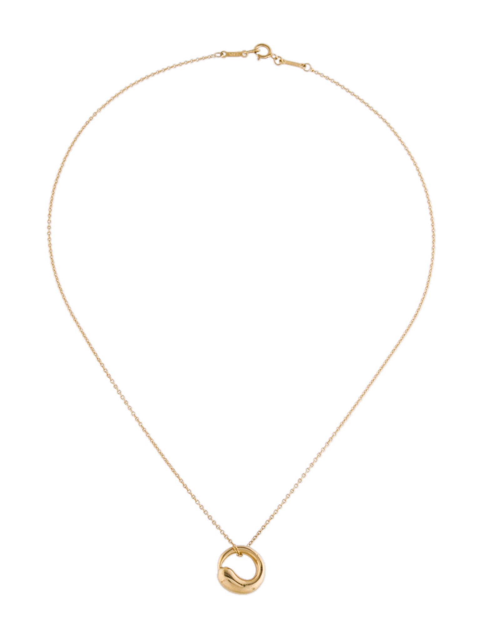 Tiffany & Co. Vintage Eternal Circle Pendant Necklace 18K Yellow Gold
