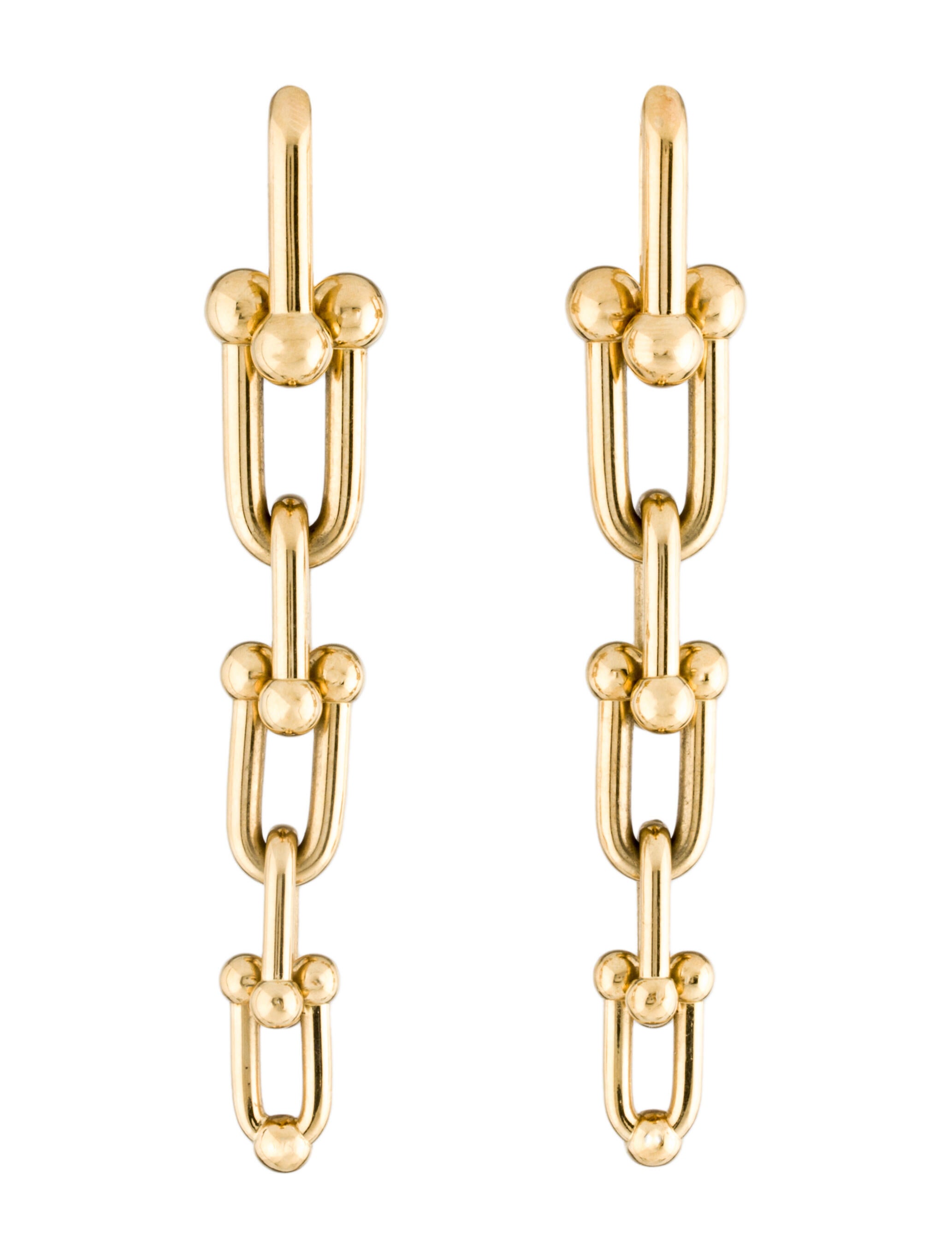 Tiffany & Co. 18K HardWear Graduated Link Earrings 18K Yellow Gold