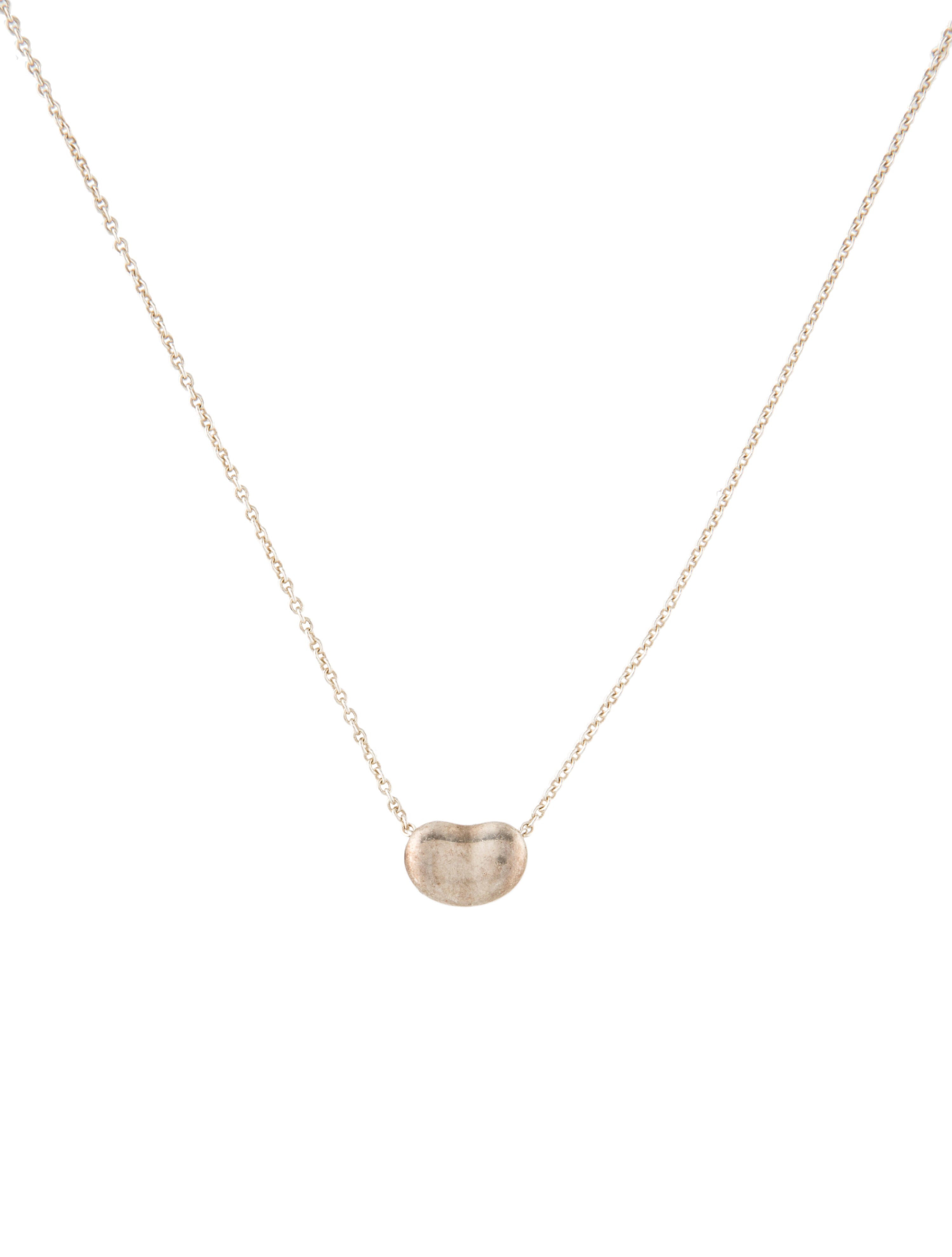 Tiffany & Co. Bean Design Pendant Necklace Sterling Silver Pendant