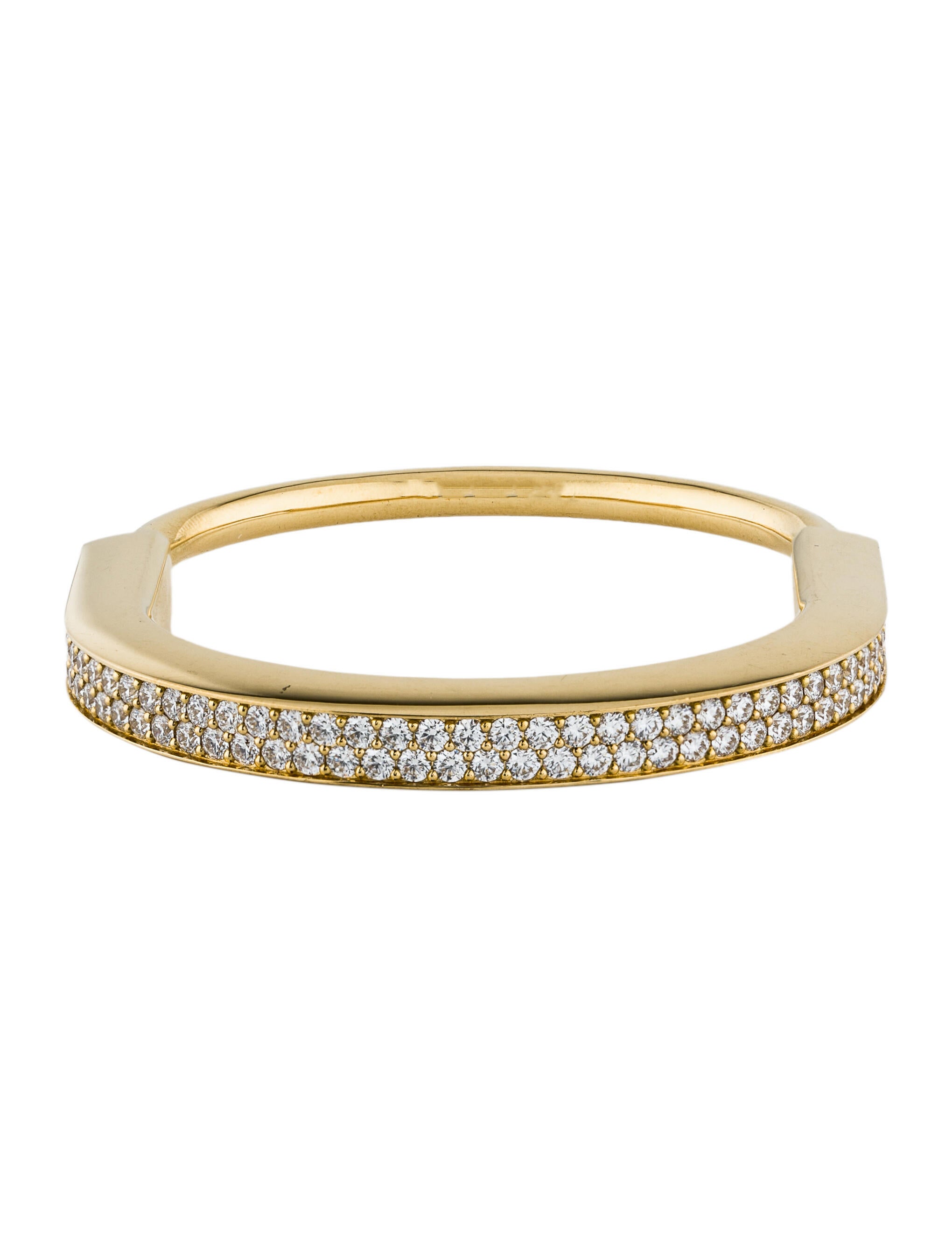 Tiffany & Co. 18K 4.99ctw Diamond Lock Bangle Bracelet 18K Yellow