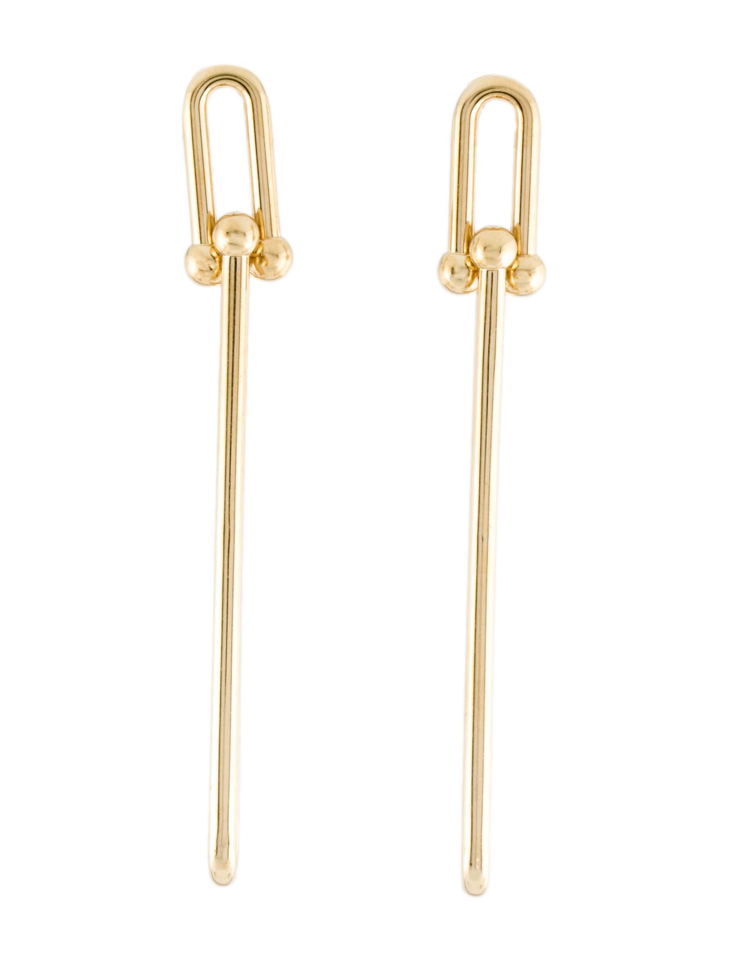 Tiffany & Co. 18K Double Long Link Earrings 18K Yellow Gold Drop