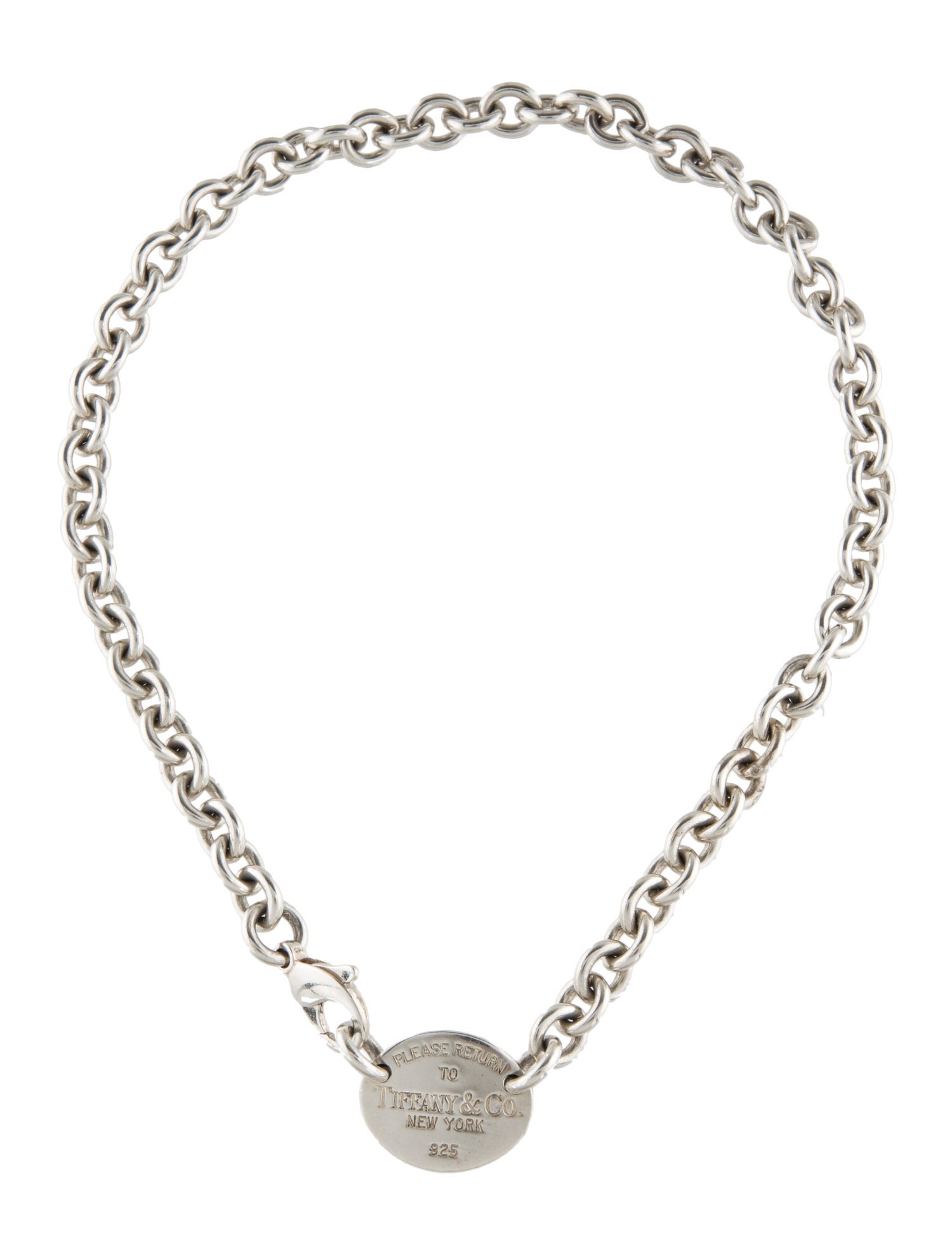 Silver Glam Tag Pendant Necklace