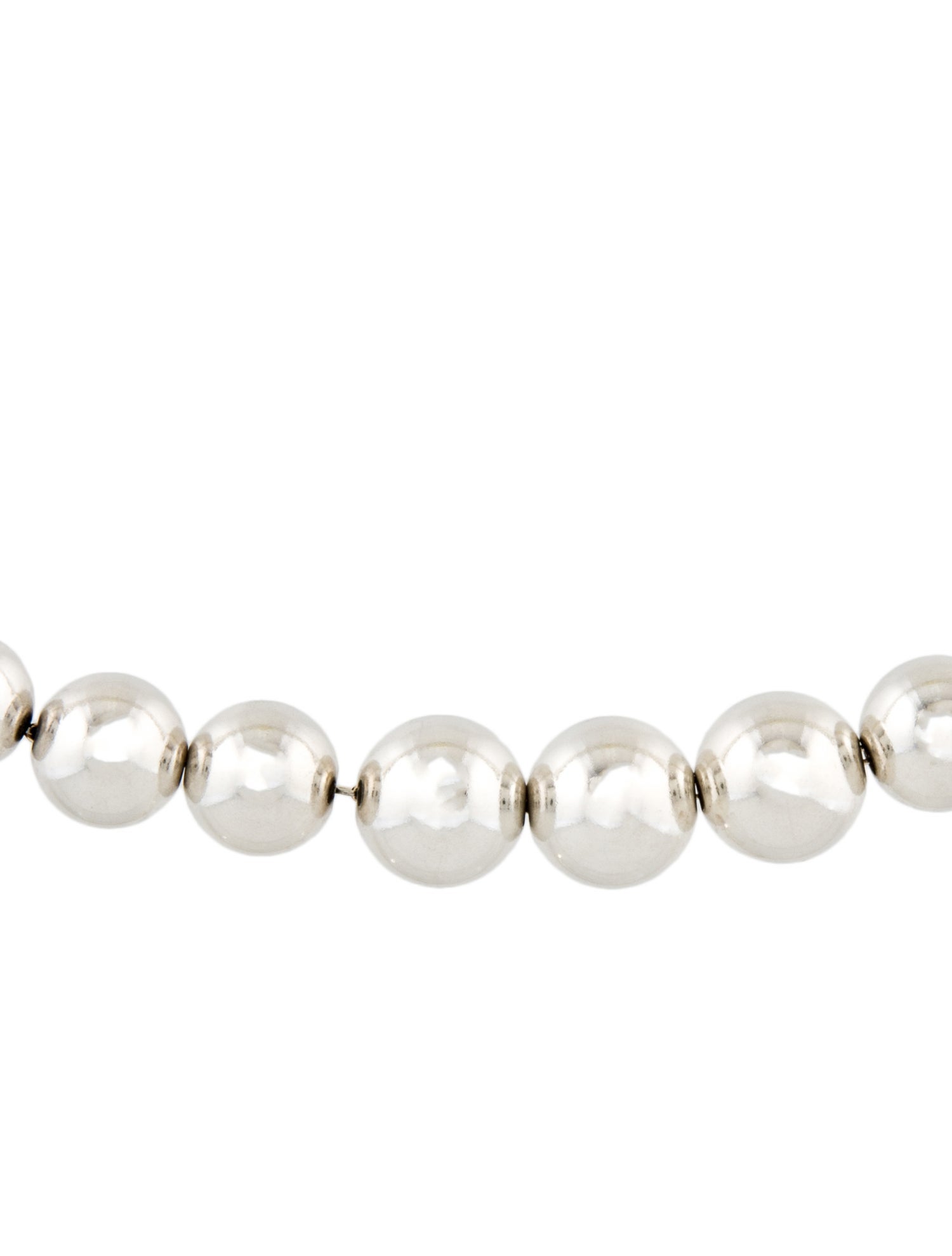 Tiffany & Co. Graduated Ball Necklace Sterling Silver Bead Strand