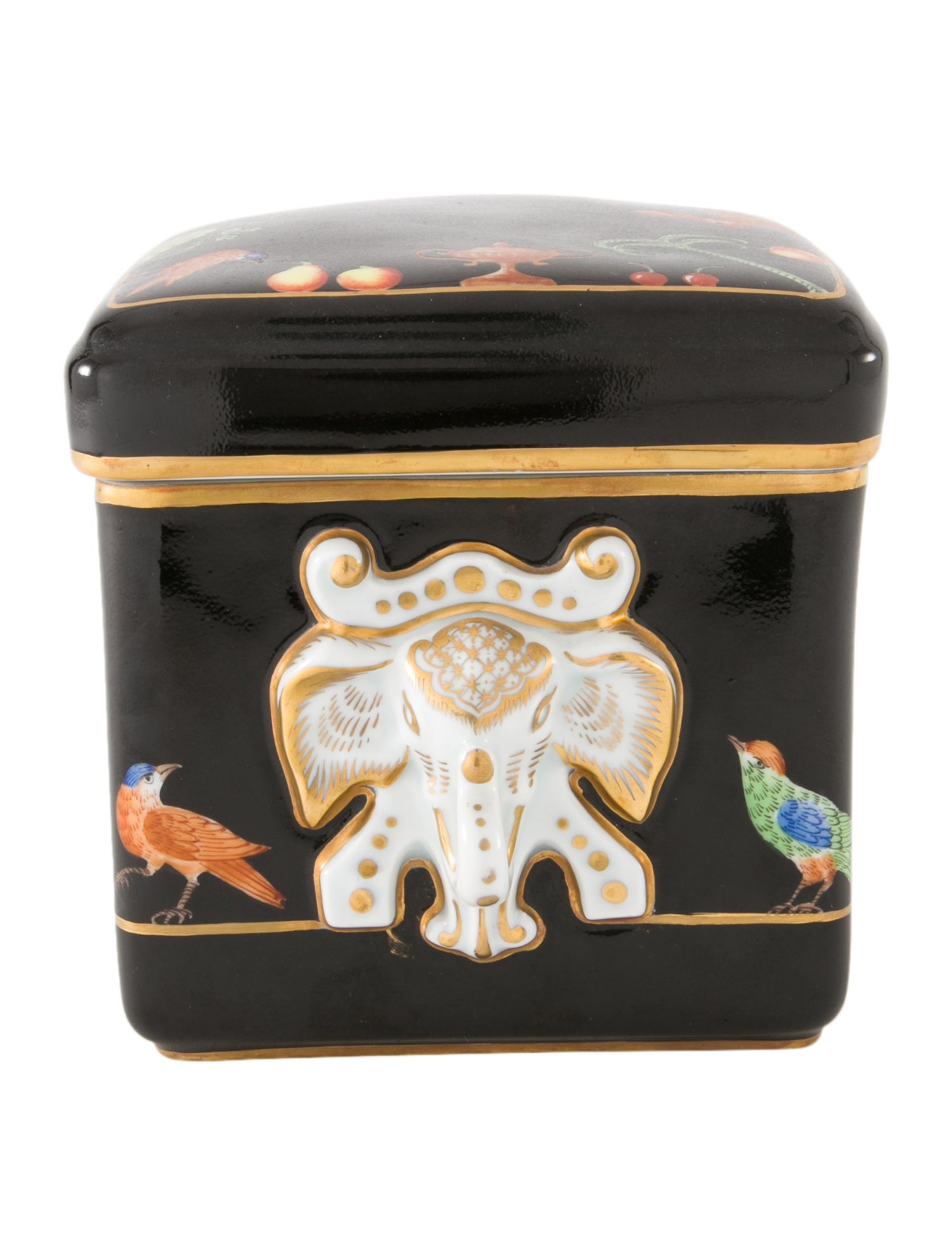 Tiffany & Co. Vintage Le Tallec Limoges Black Shoulder Box