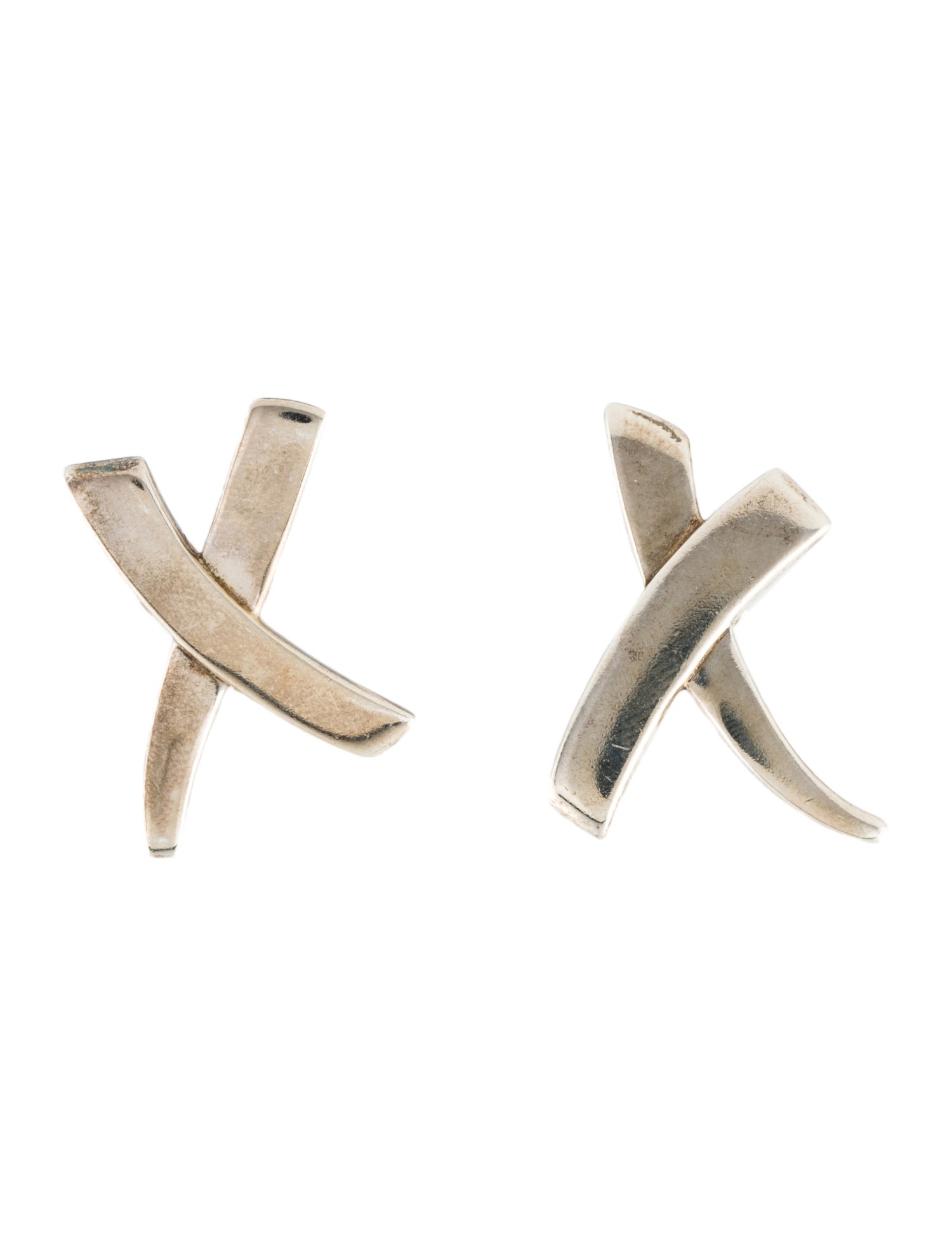 Tiffany & Co. Vintage Large Graffiti X Earrings Sterling Silver