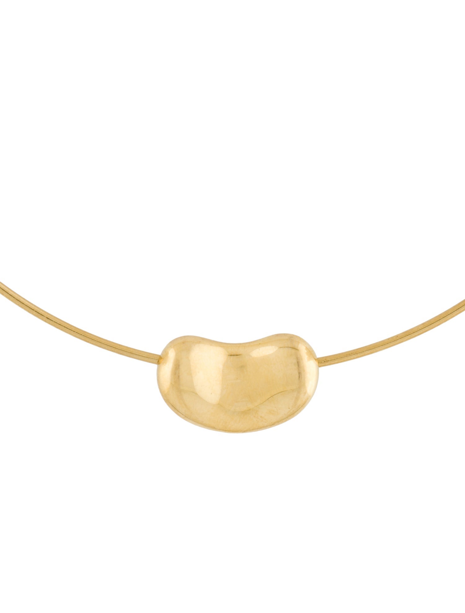 Tiffany & Co. 18K Yellow Gold Bean Design Wire Necklace 18K Yellow