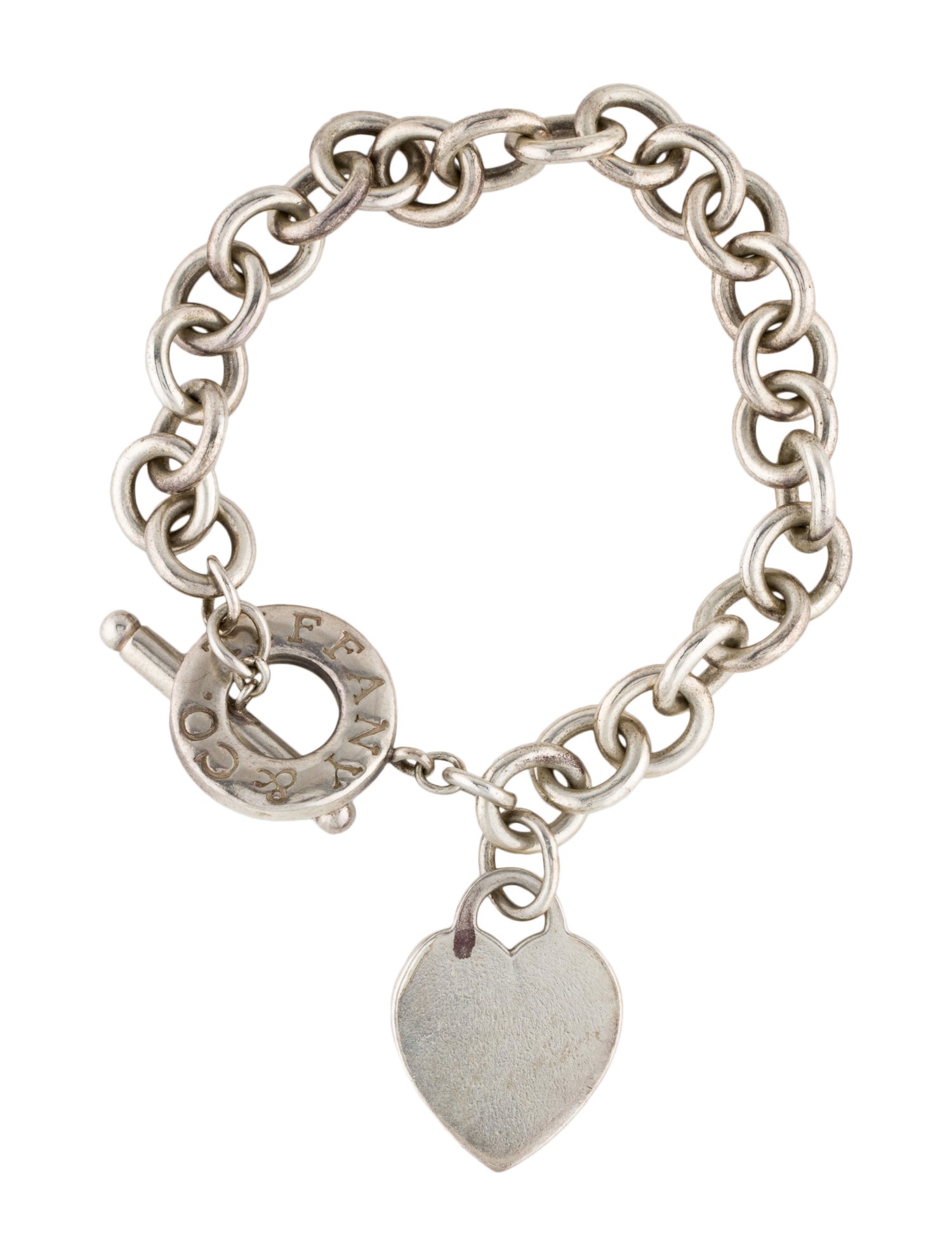 Tiffany & Co. Heart Tag Toggle Charm Bracelet Sterling Silver Charm, Bracelets TIF270140