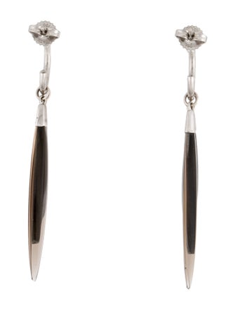 Tiffany & Co. 18k Carnelian, Hematite and Quartz Feather Drop Earrings