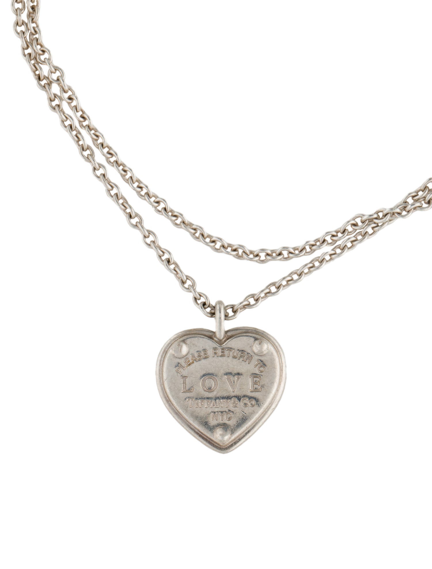 Tiffany & Co. Love Heart Tag Key Bracelet Sterling Silver Charm